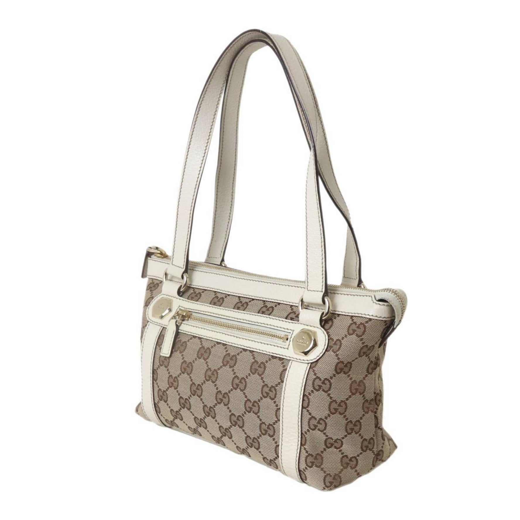 GUCCI handbag GG canvas brown x white ES