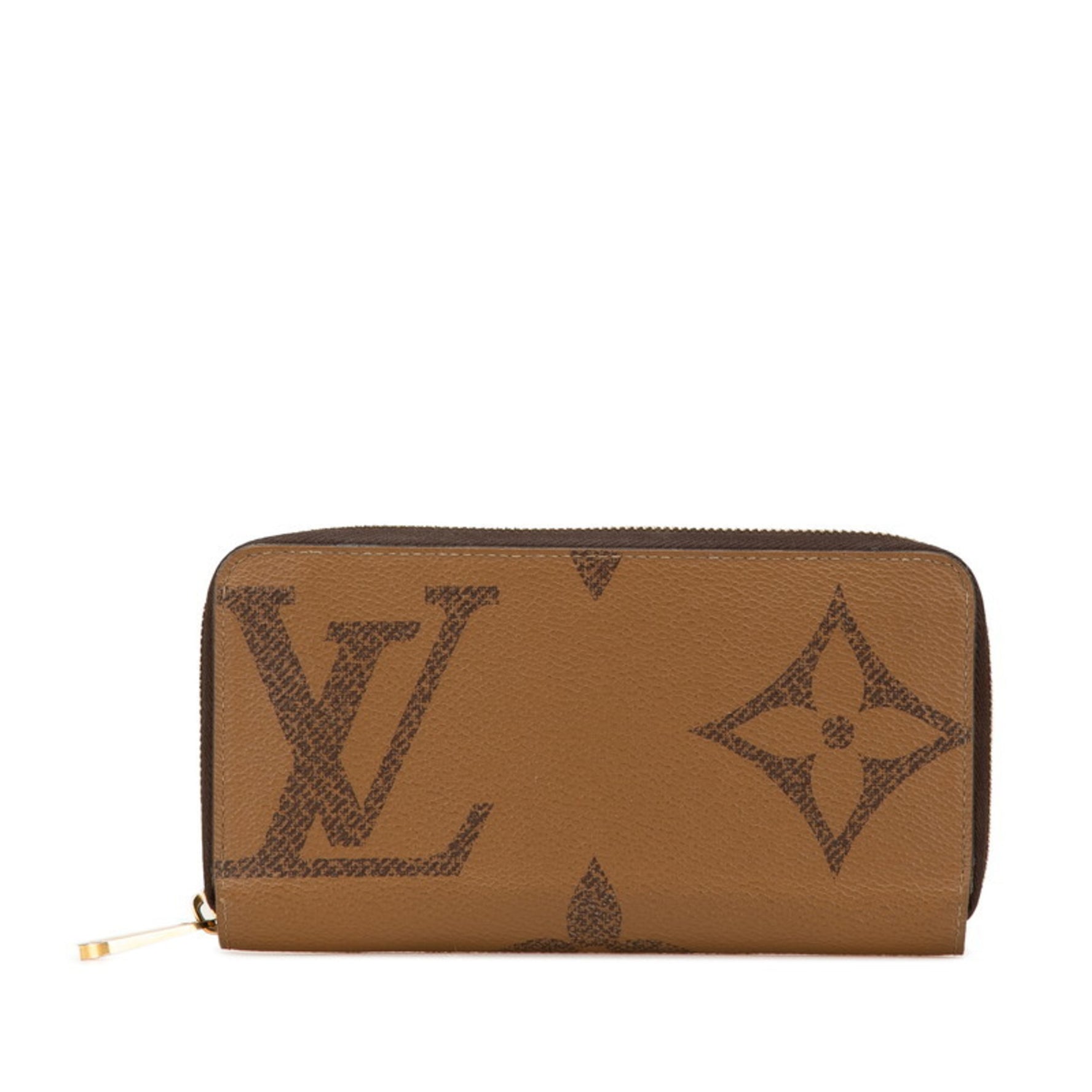 Louis Vuitton Monogram Giant Reverse Zippy Wallet Round Long M69353 Brown PVC Leather Women's LOUIS VUITTON