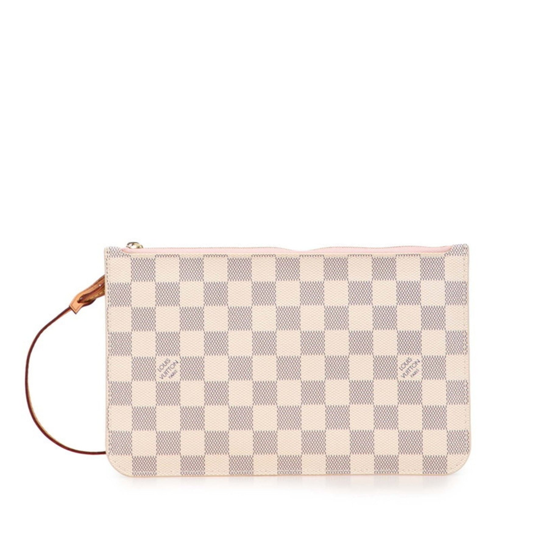 Louis Vuitton Damier Azur Neverfull Attached Pouch, Leather, LOUIS VUITTON