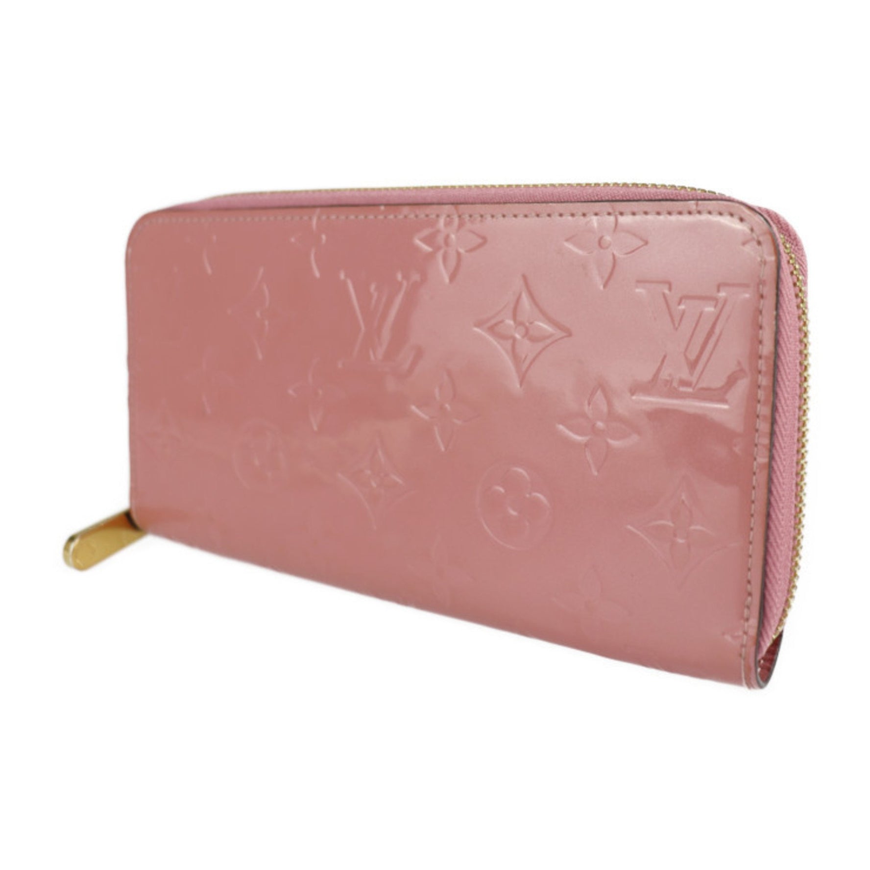 Louis Vuitton Zippy Wallet Long Monogram Verni Rose Blush Round Zipper Zip Around