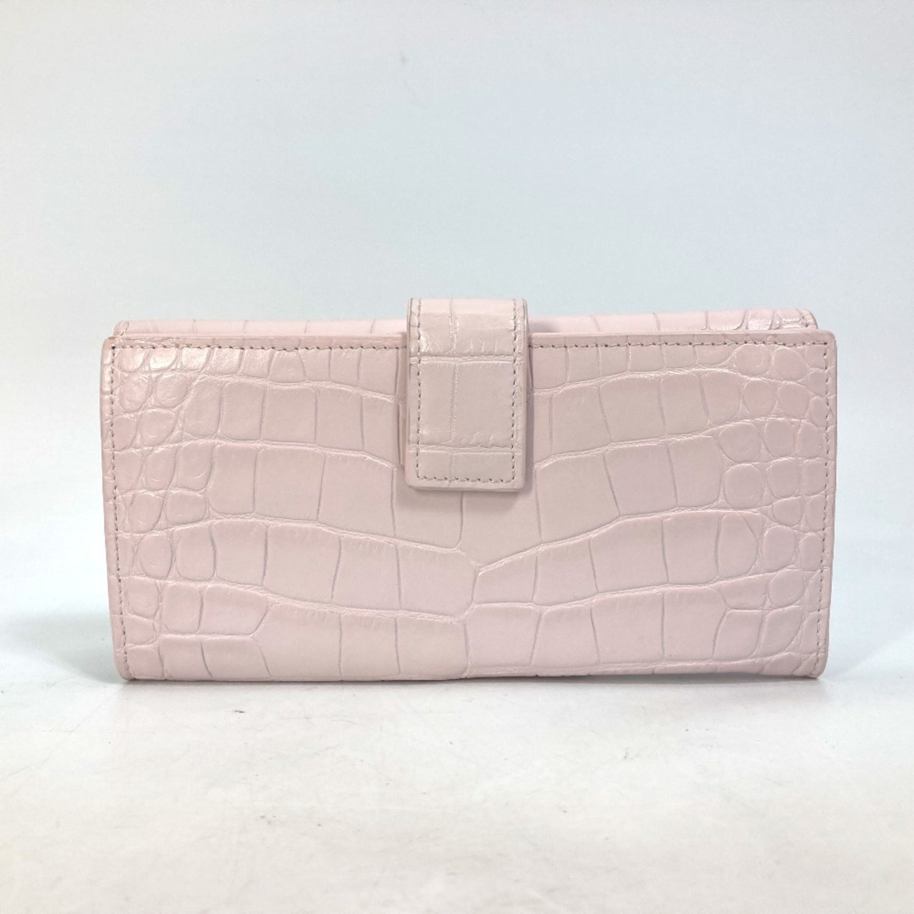 Alexander Wang Rhinestone Skull Long Wallet Embossed  Leather Women's Pink