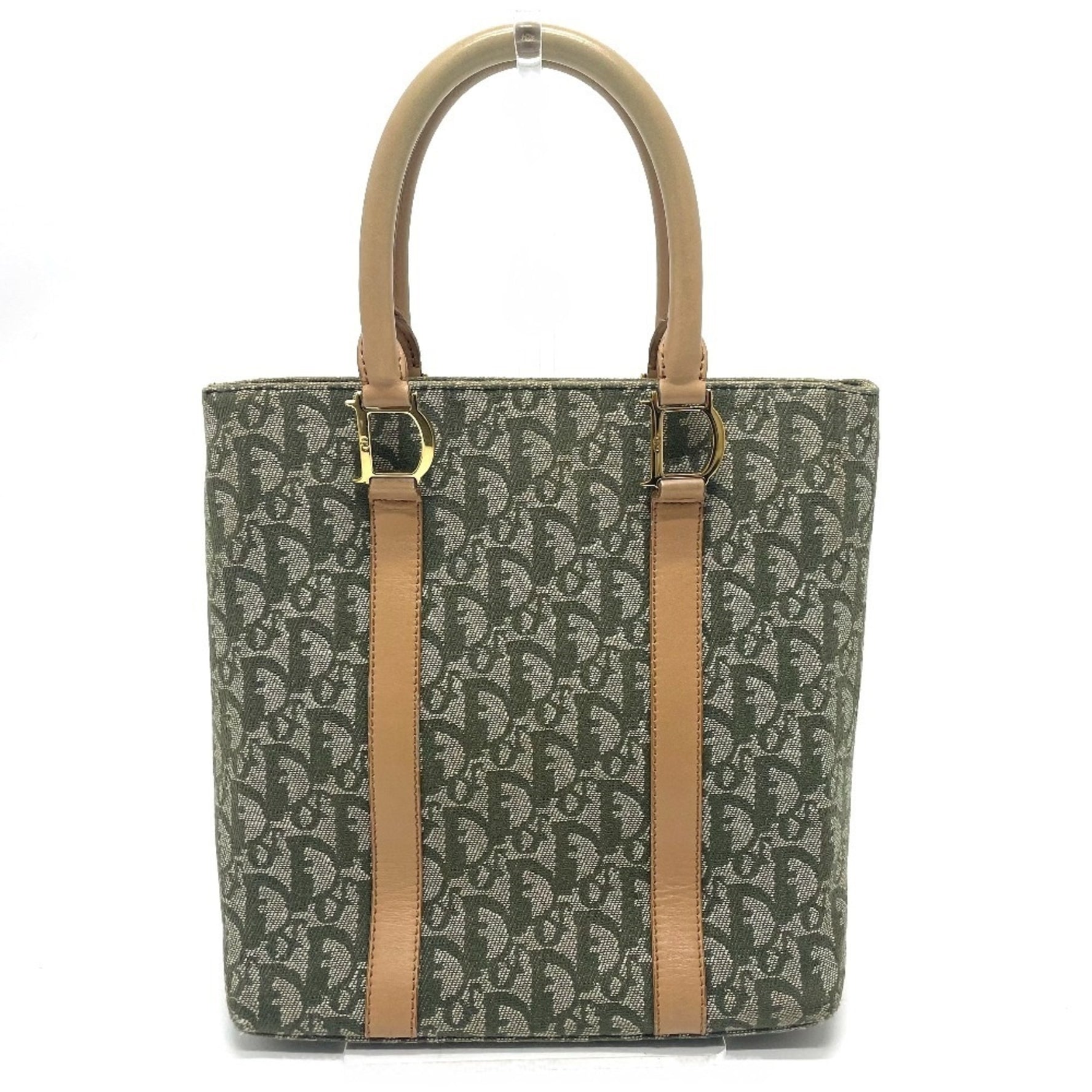 Christian Dior Dior Trotter Logo D Metal Fittings Bag Handbag Tote Canvas Leather