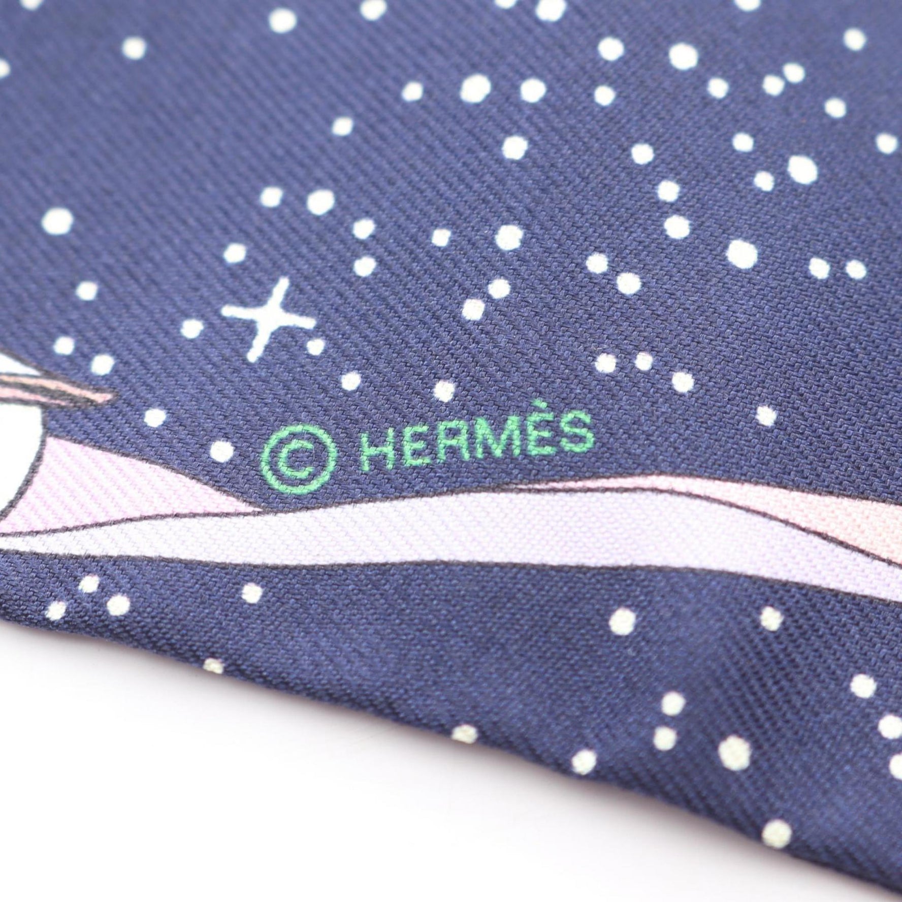 Hermes Hermès Twilly SPACE DERVY Silk Scarf Navy Blue Multicolor