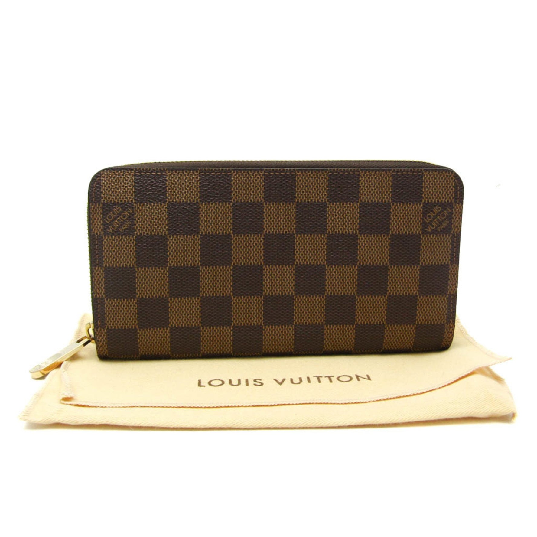 Louis Vuitton Damier Zippy Wallet N60015 Men,Women Damier Canvas Long Wallet (bi-fold) Ebene