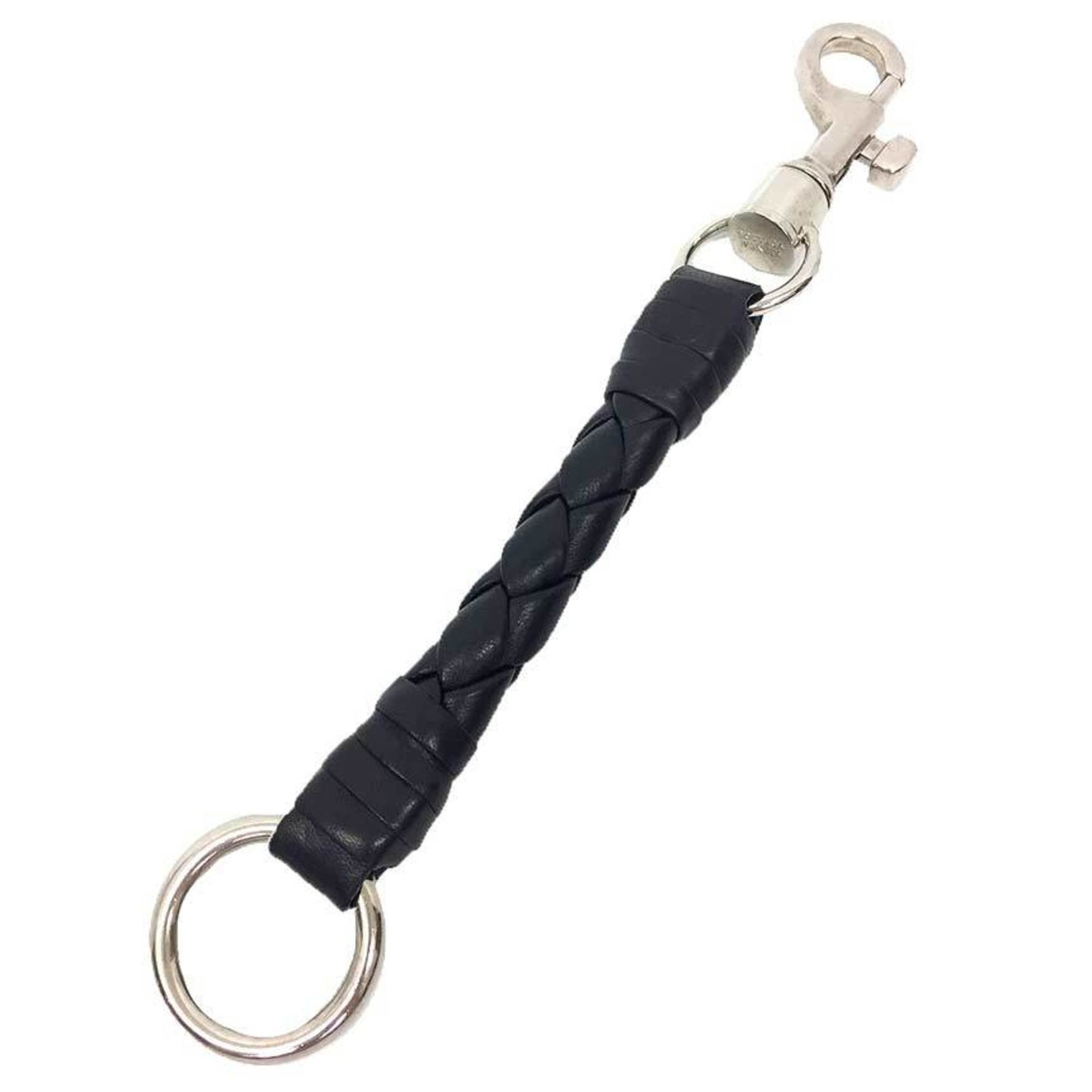 BOTTEGA VENETA Leather Key Ring Holder Black Bottega Veneta