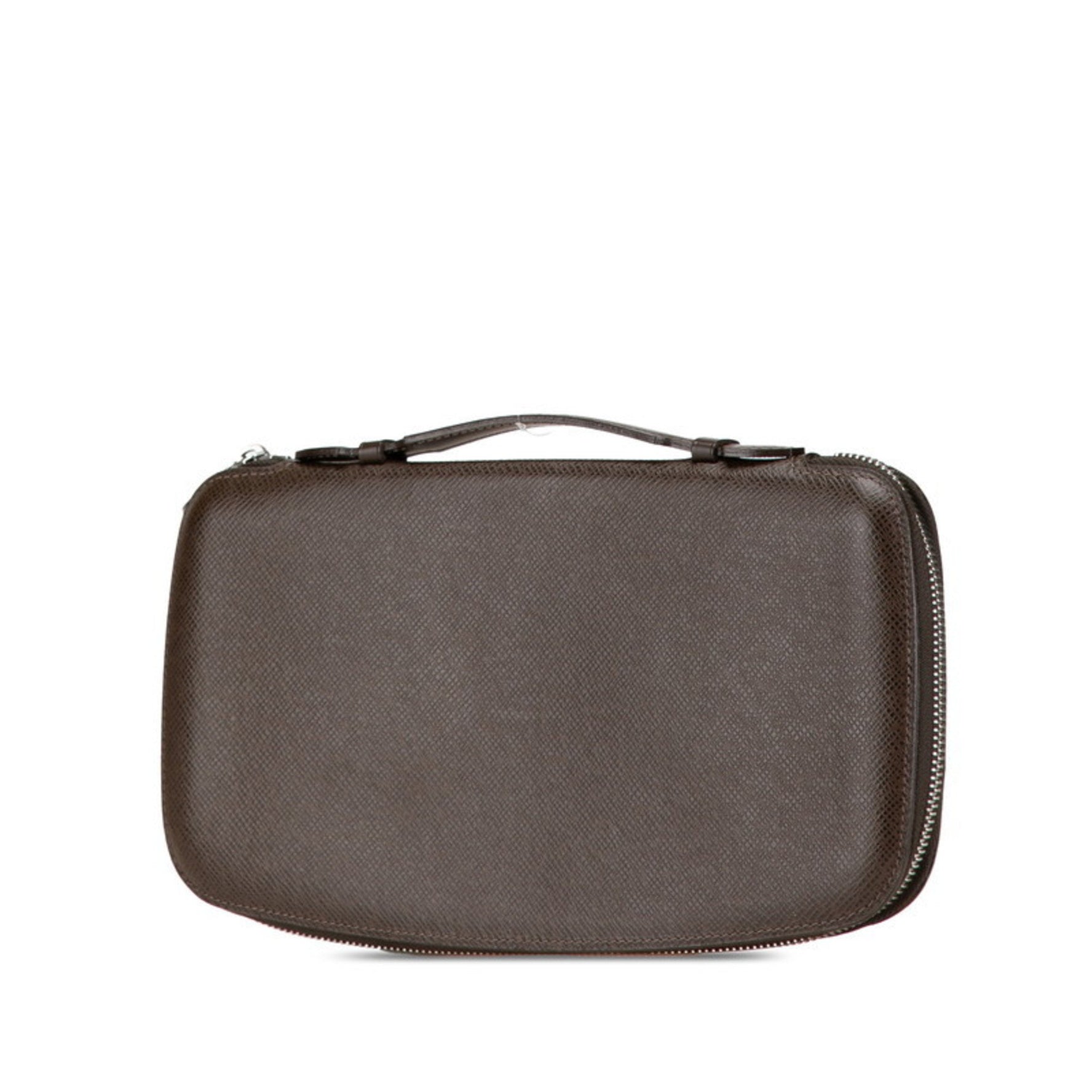 Louis Vuitton Taiga Organizer Atoll Long Wallet Round Travel Case Grisli Brown Leather PVC