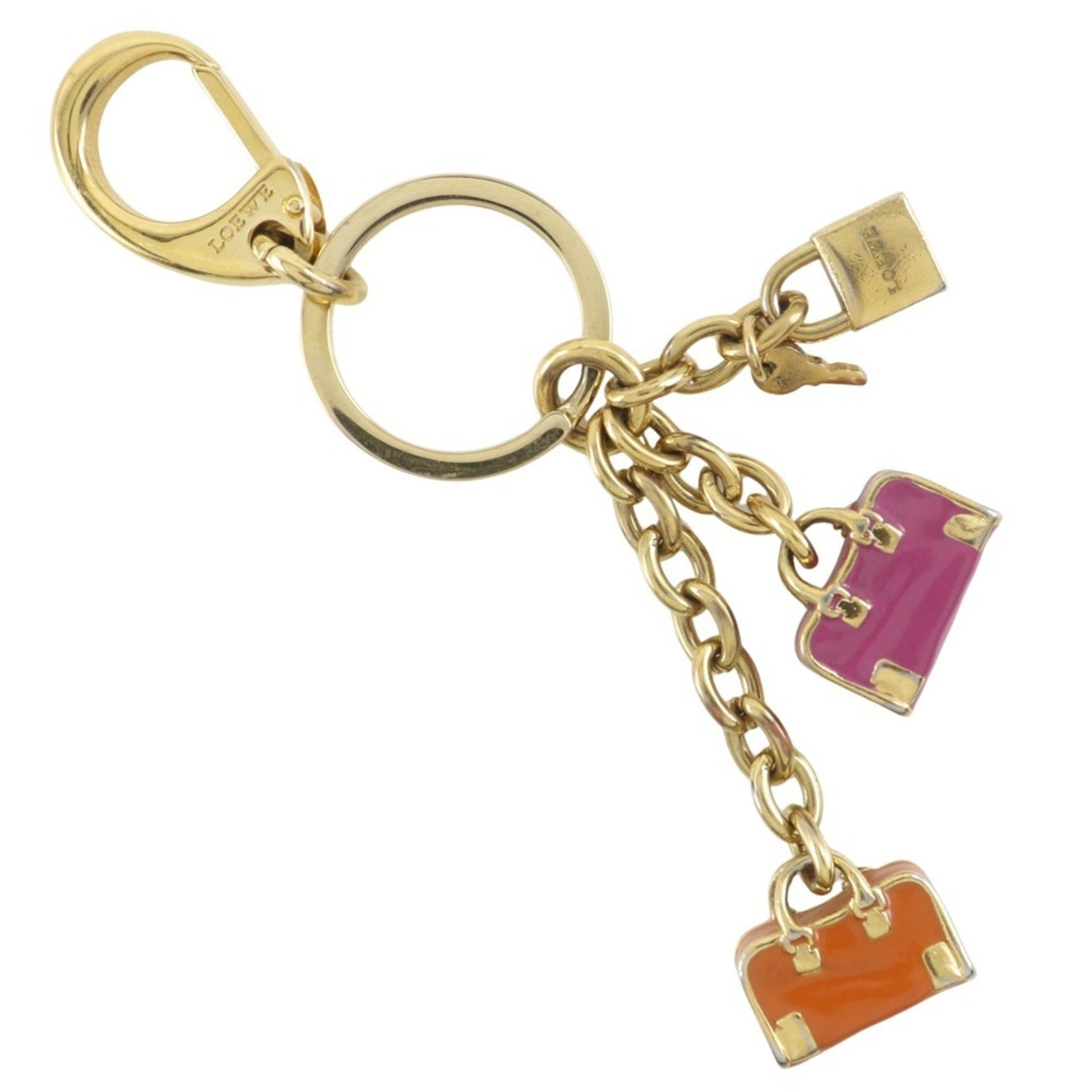 LOEWE Anagram Keychain Bag Charm, Plated