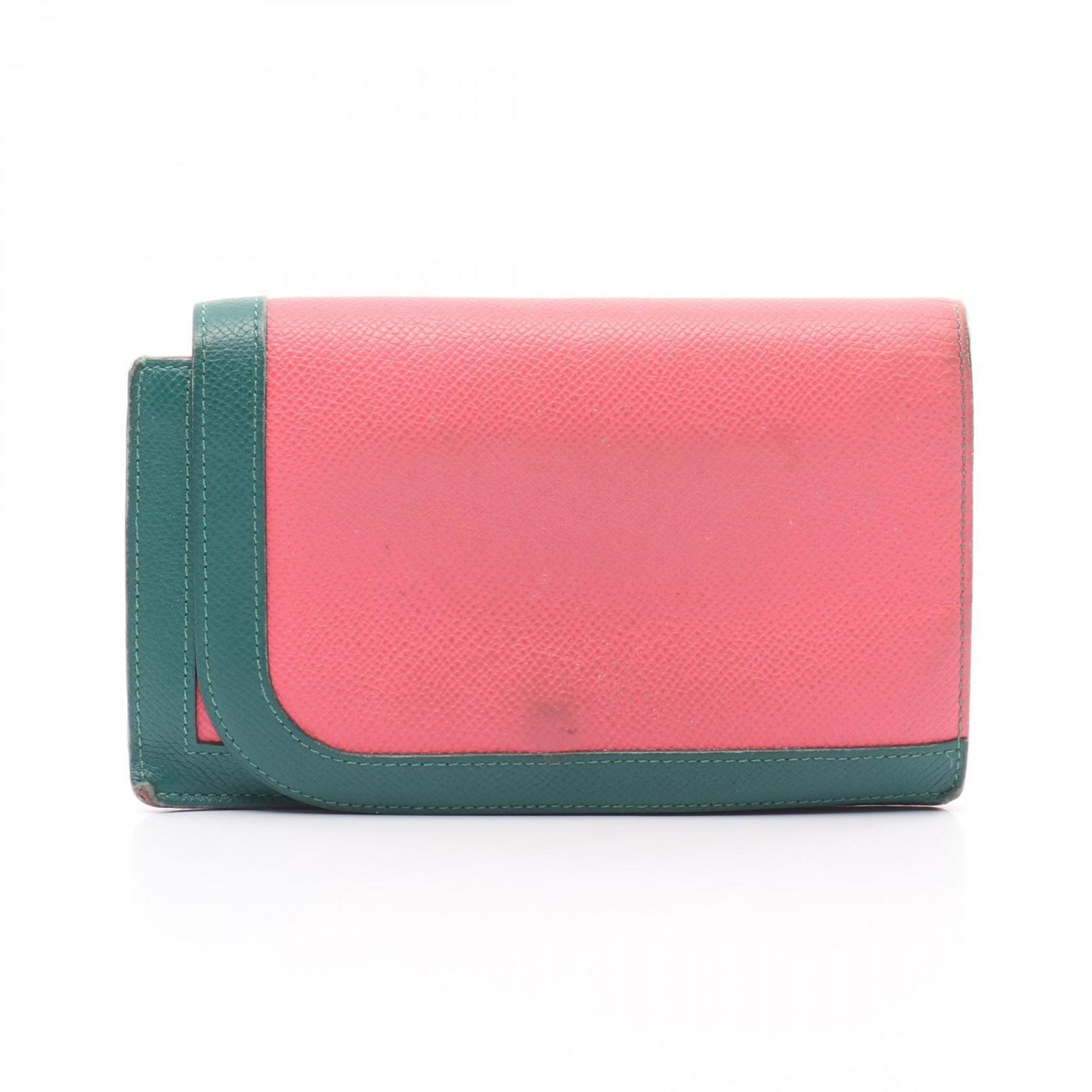 Hermes Camayle Combine Long Bi-fold Wallet Leather Epsom Pink Green Yellow
