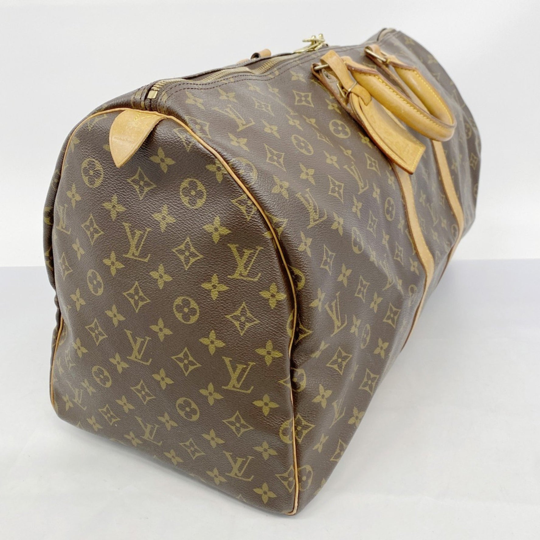 Louis Vuitton Monogram Keepall 55 Boston Bag M41424 Brown Men's and Women's