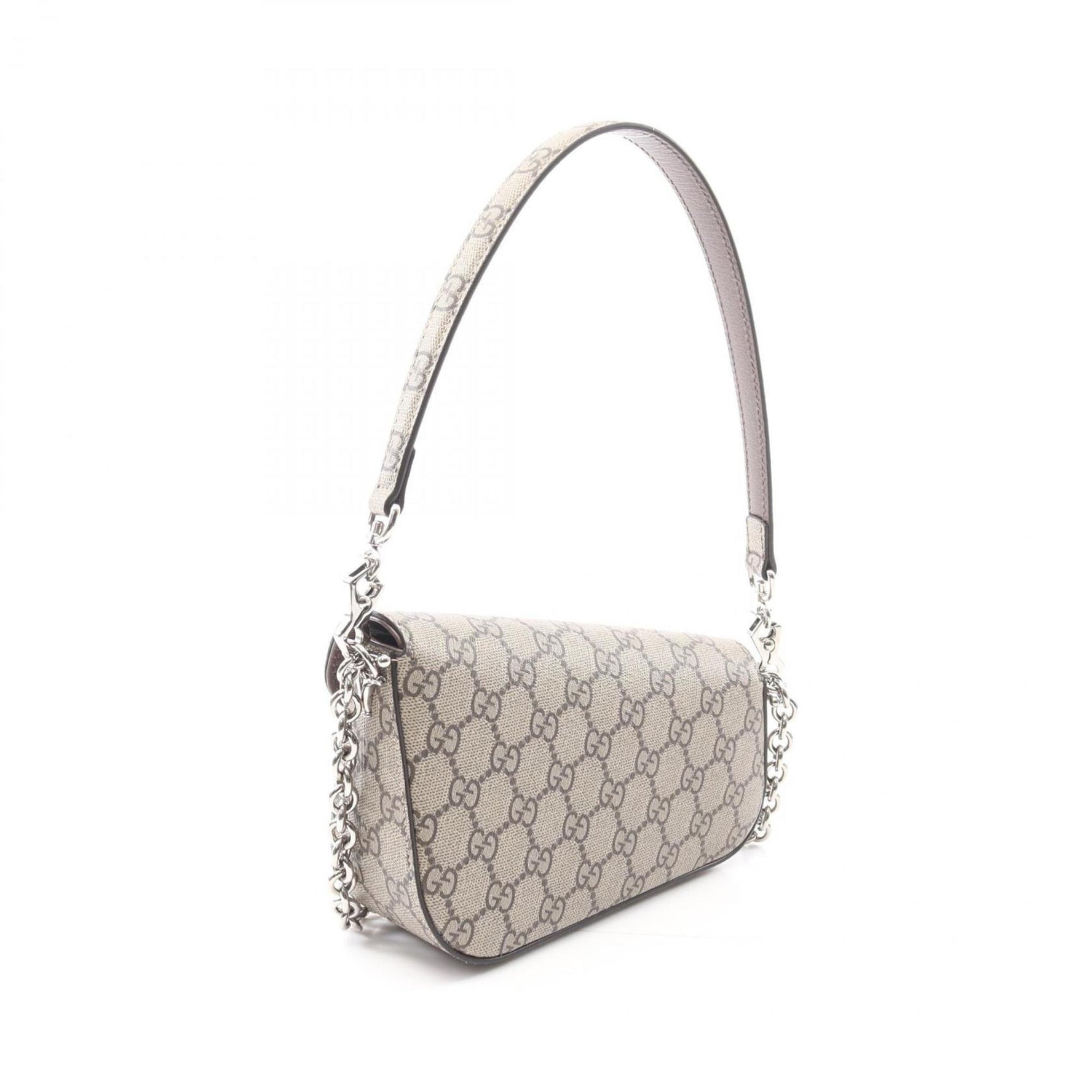 Gucci Horsebit 1955 GG Supreme Shoulder Bag in Coated Canvas and Leather