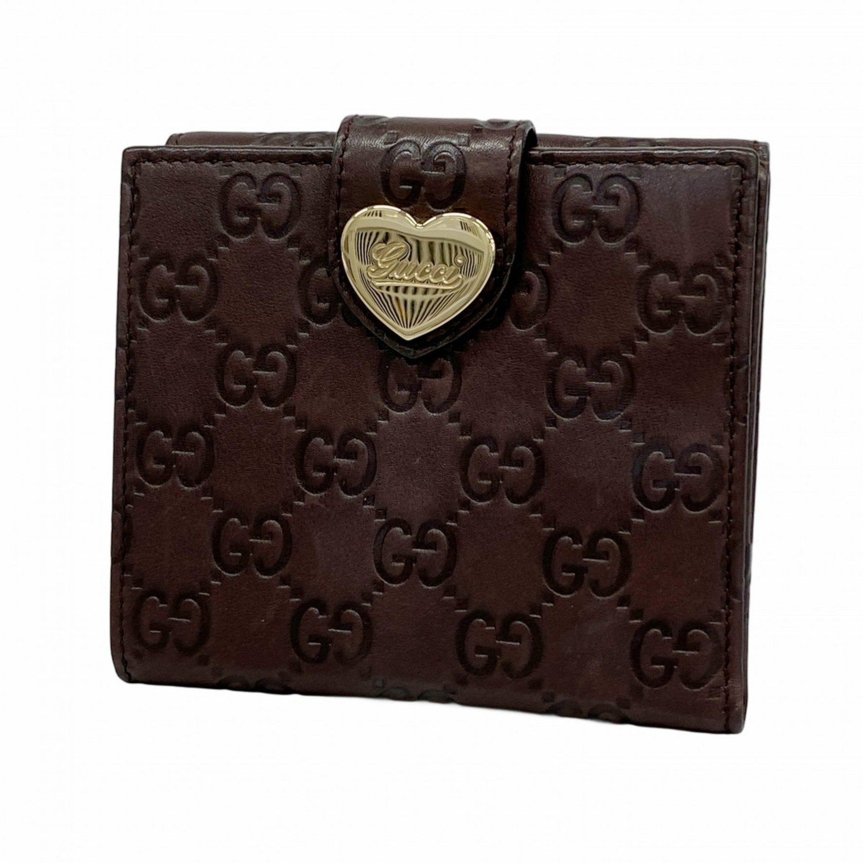 Gucci wallet Guccissima leather brown women's