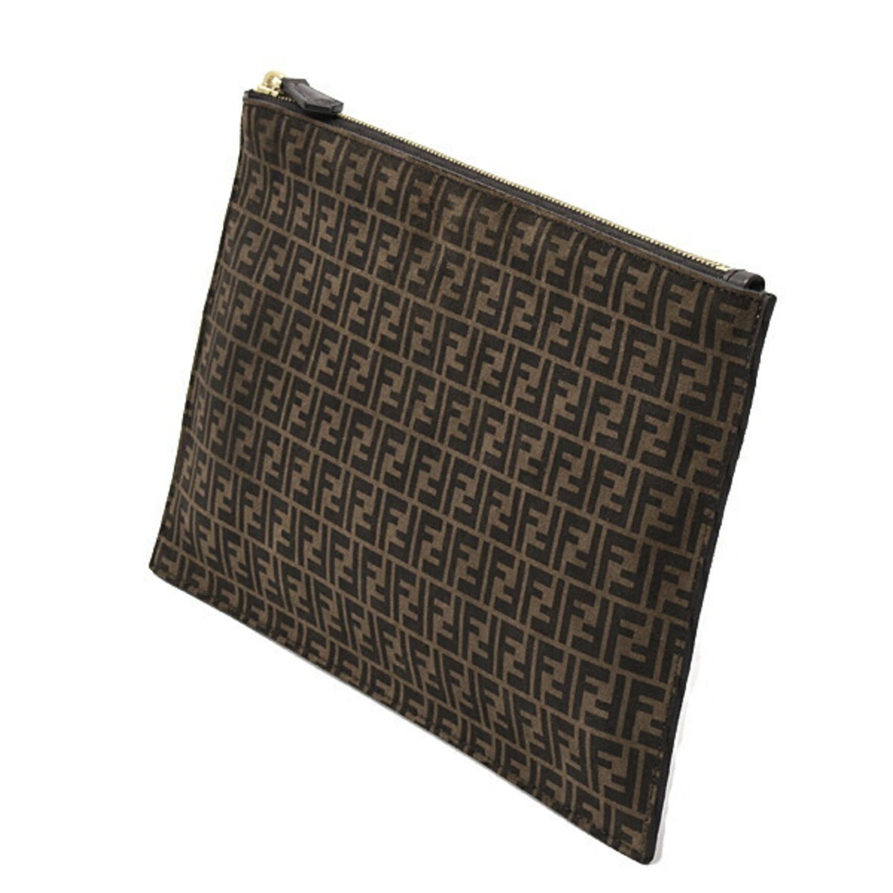 Fendi Zucca Pattern Clutch Bag/Second Bag in Leather