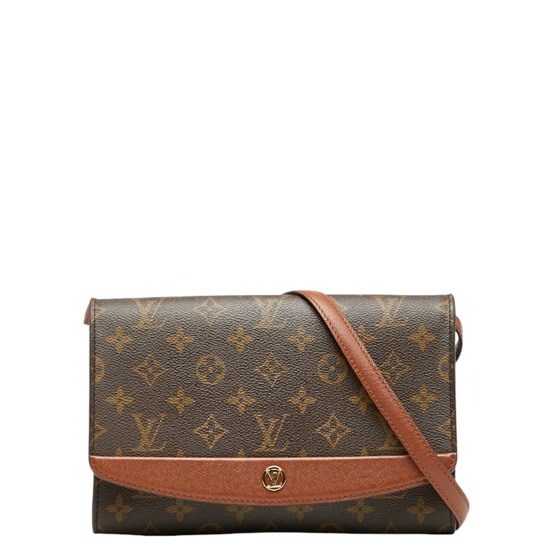 Louis Vuitton Monogram Bordeaux 24 Crossbody Shoulder Bag Brown PVC Leather LOUIS VUITTON