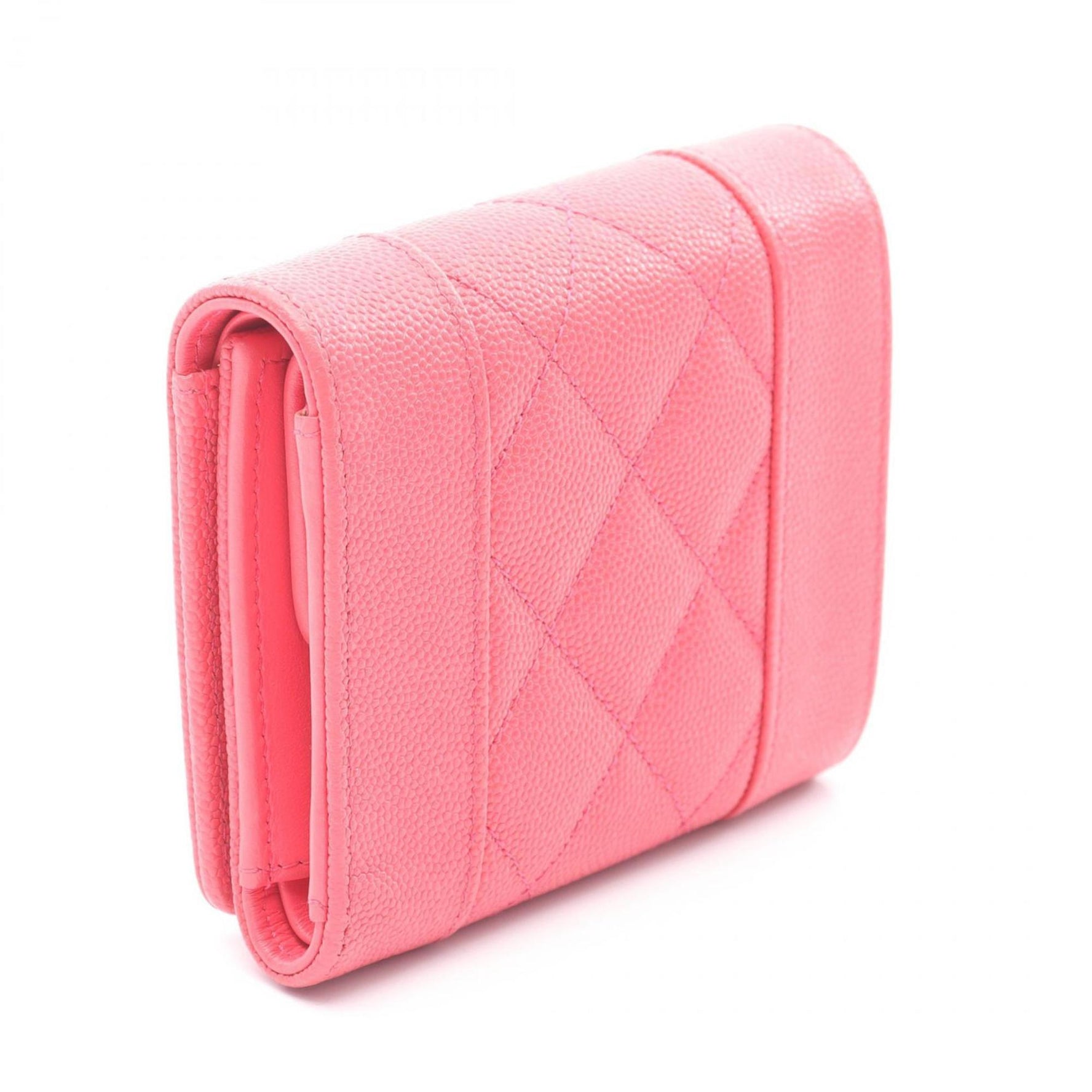 CHANEL Mademoiselle Mini Wallet, Tri-fold Grained Calfskin Leather