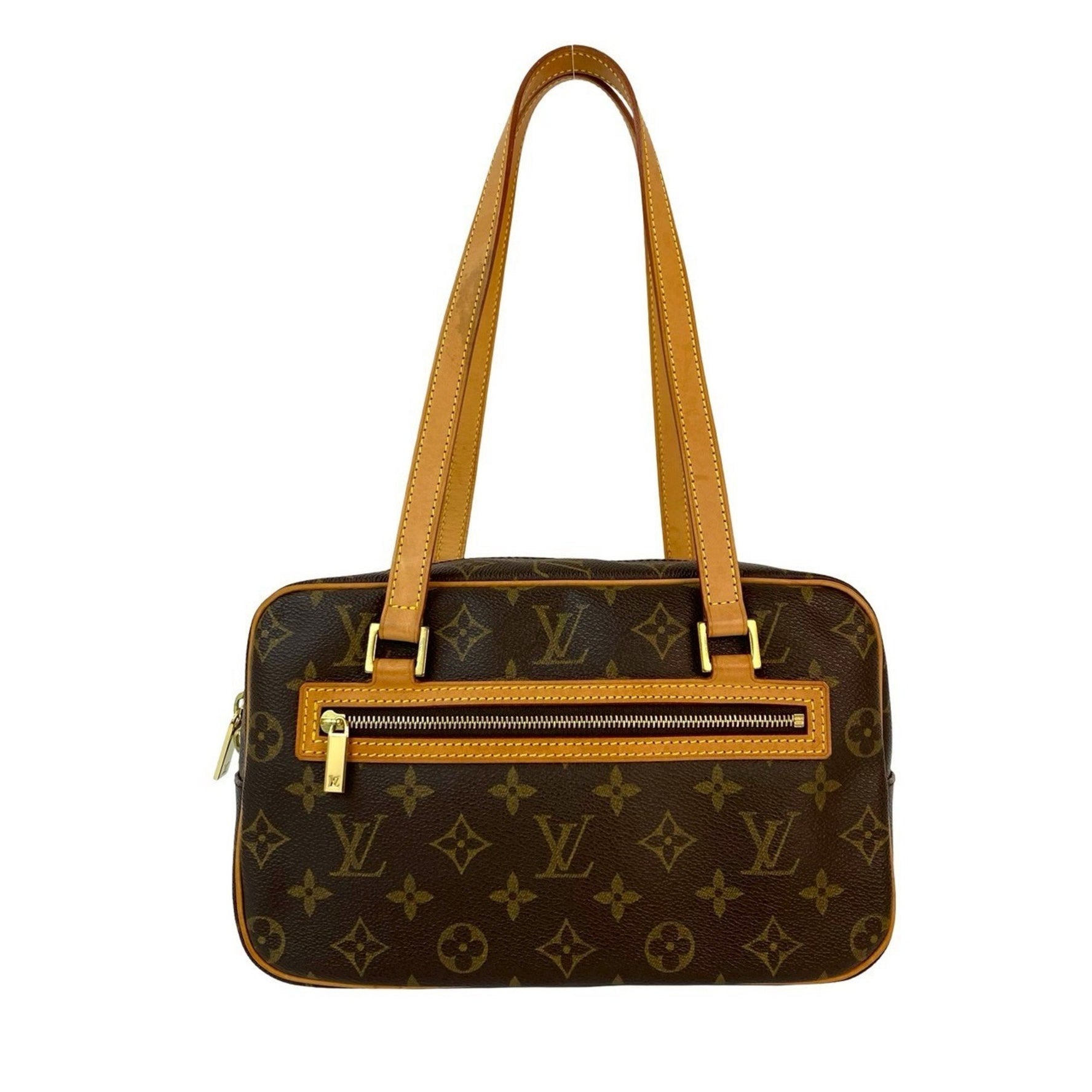 LOUIS VUITTON Cite MM Monogram Leather Semi-Shoulder Bag/Tote Bag/Handbag