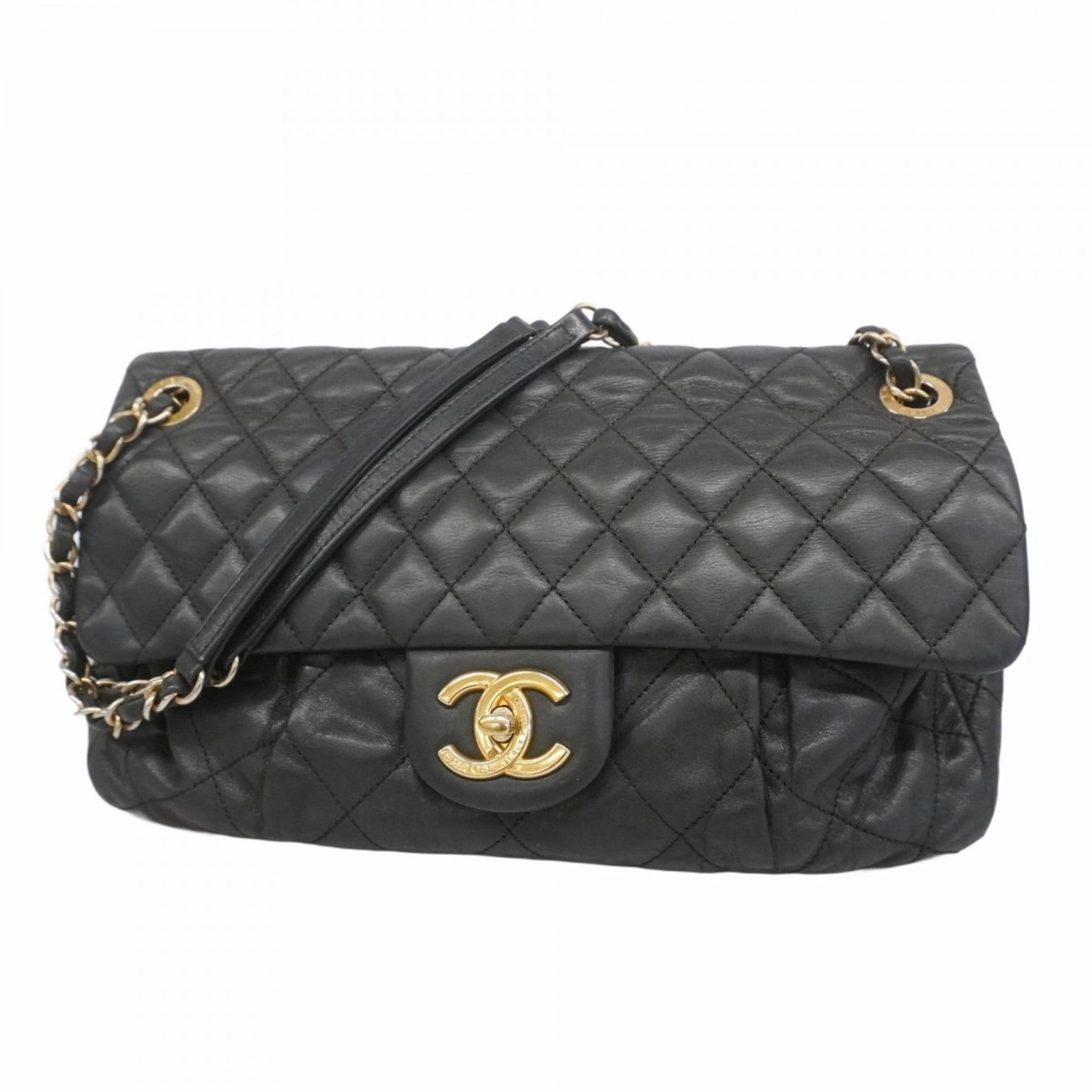 Chanel Matelasse Shoulder Bag with Double Chain, Leather