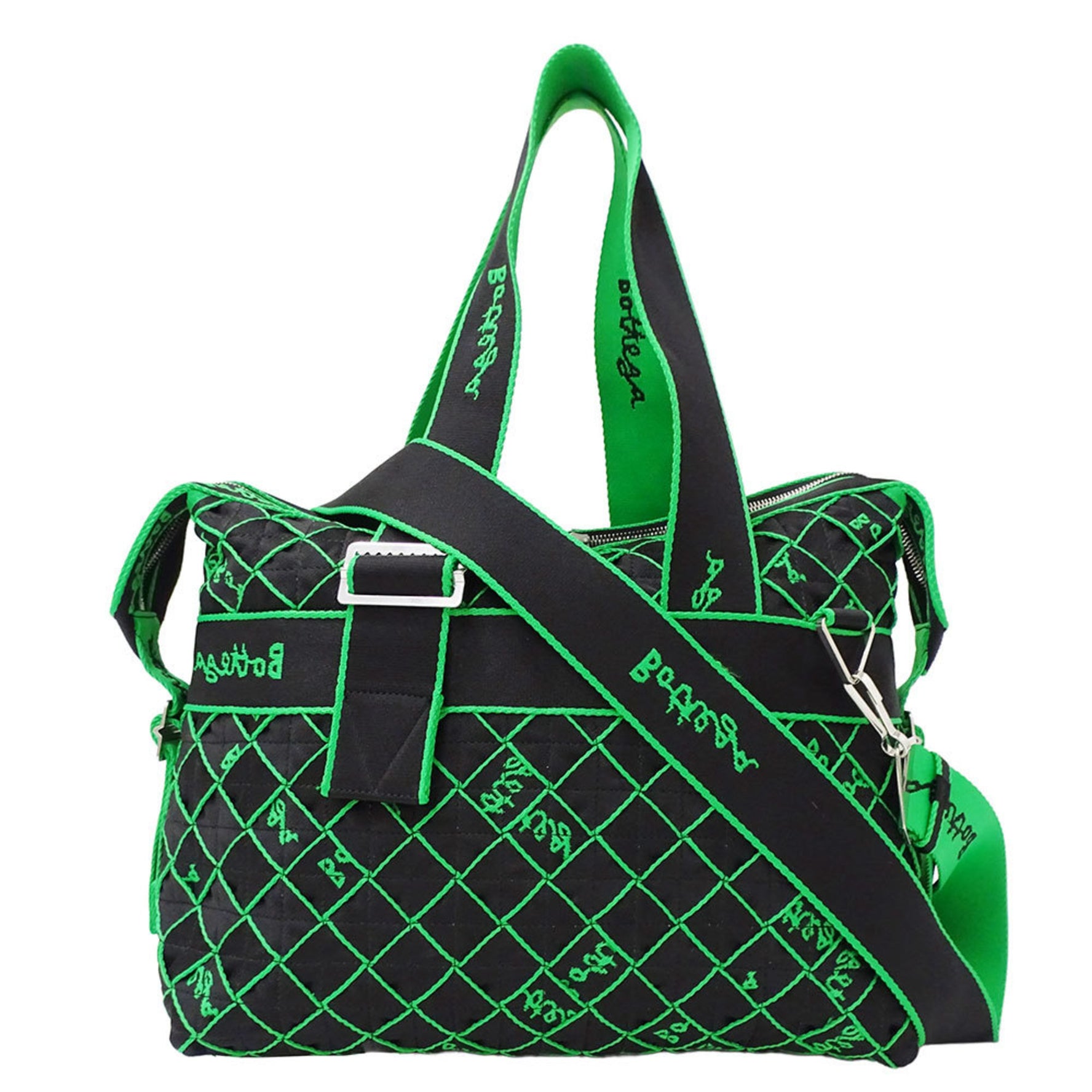 Bottega Veneta BOTTEGAVENETA bag brand webbing handbag shoulder canvas black green handheld