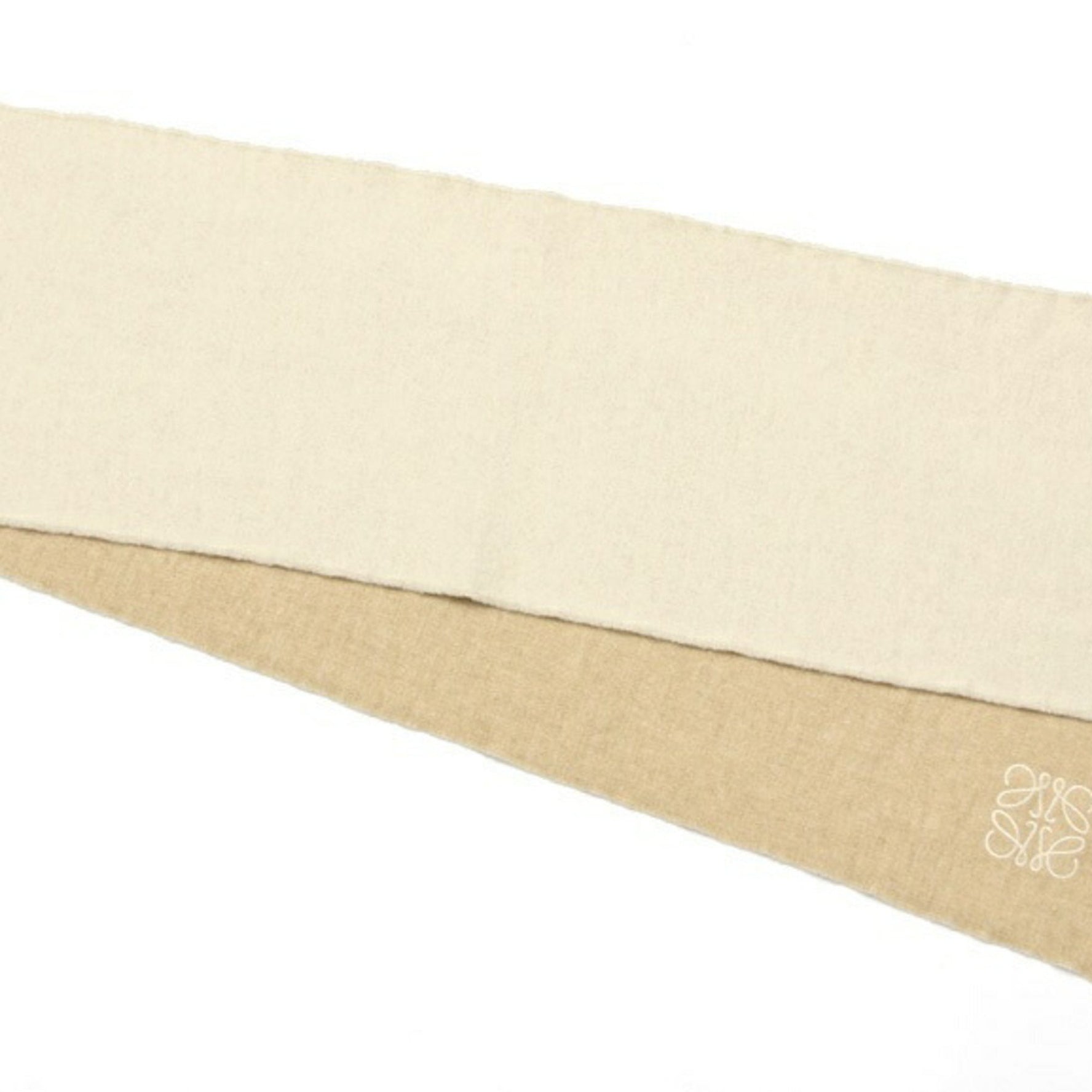 LOEWE Two-Tone Scarf/Muffler Wool Cashmere Ivory Sand (Beige)
