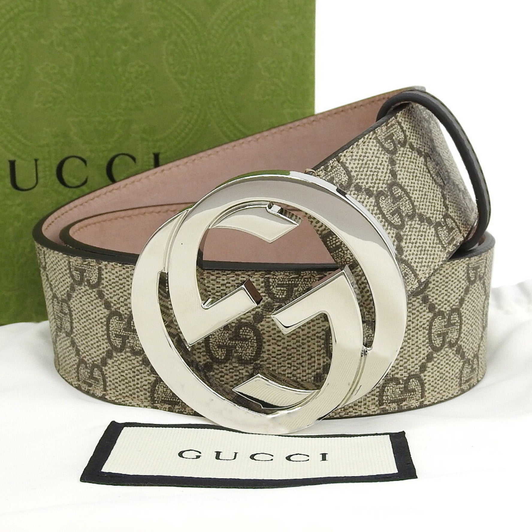 Like new GUCCI GG Supreme Interlocking G Belt KGDHN 9643 90/36