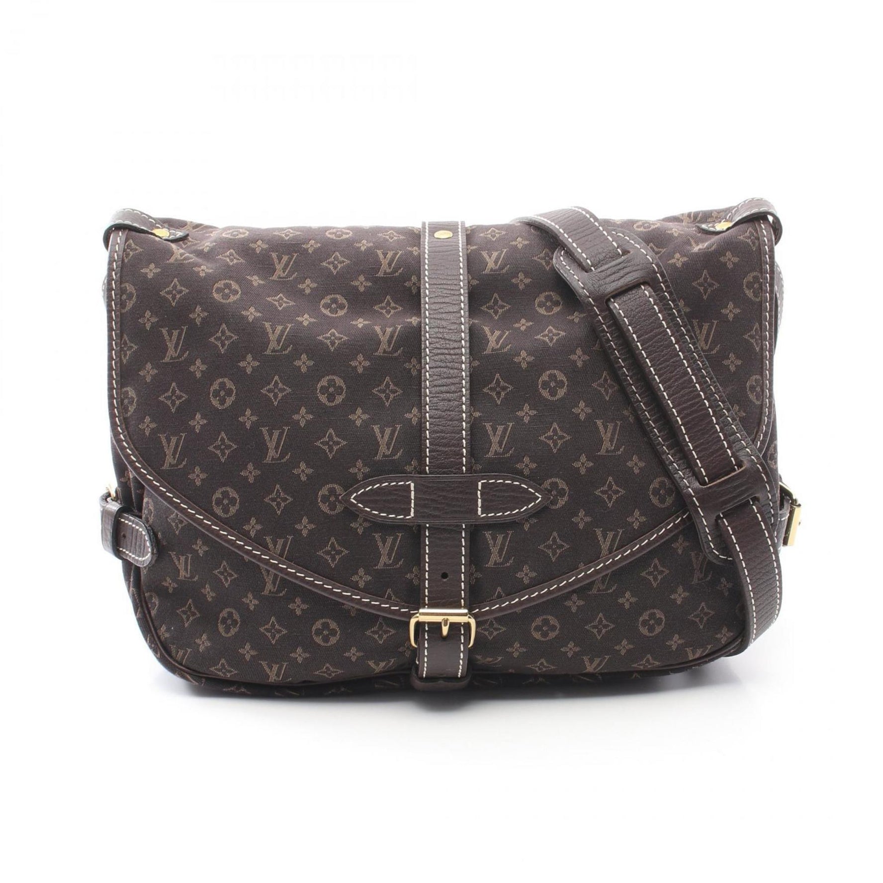 Louis Vuitton Saumur Shoulder Bag, Canvas and Leather, Monogram Mini Lan, Brown