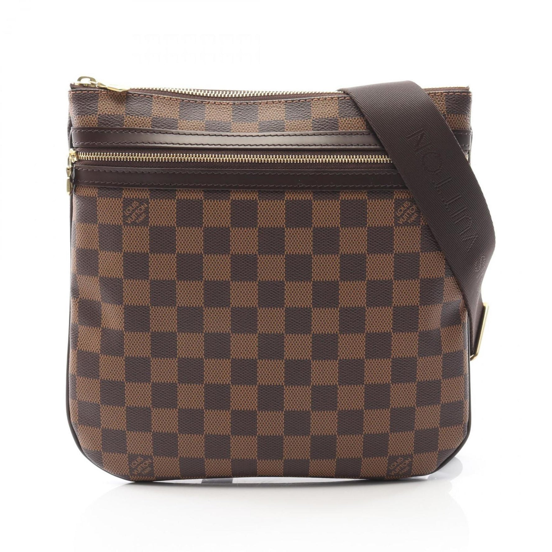 Louis Vuitton Bosphore Pochette Shoulder Bag, Coated Canvas and Leather with Damier Finish, Brown