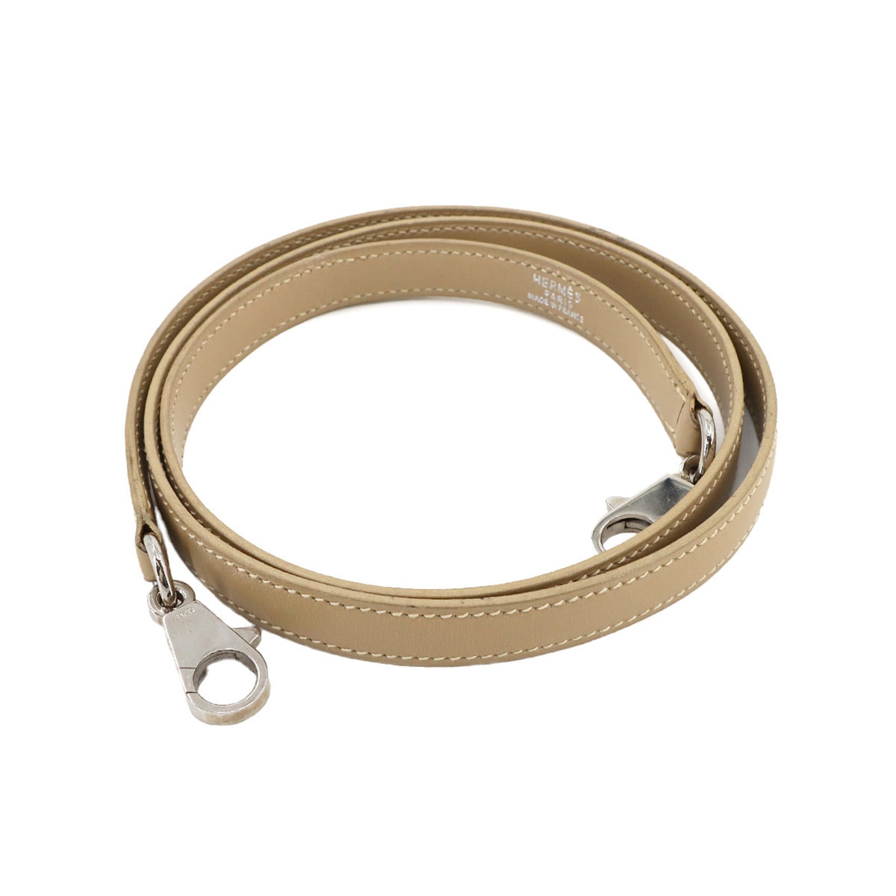 Hermes Hermès Kelly Bolide shoulder strap in box calf leather with poussier and silver hardware