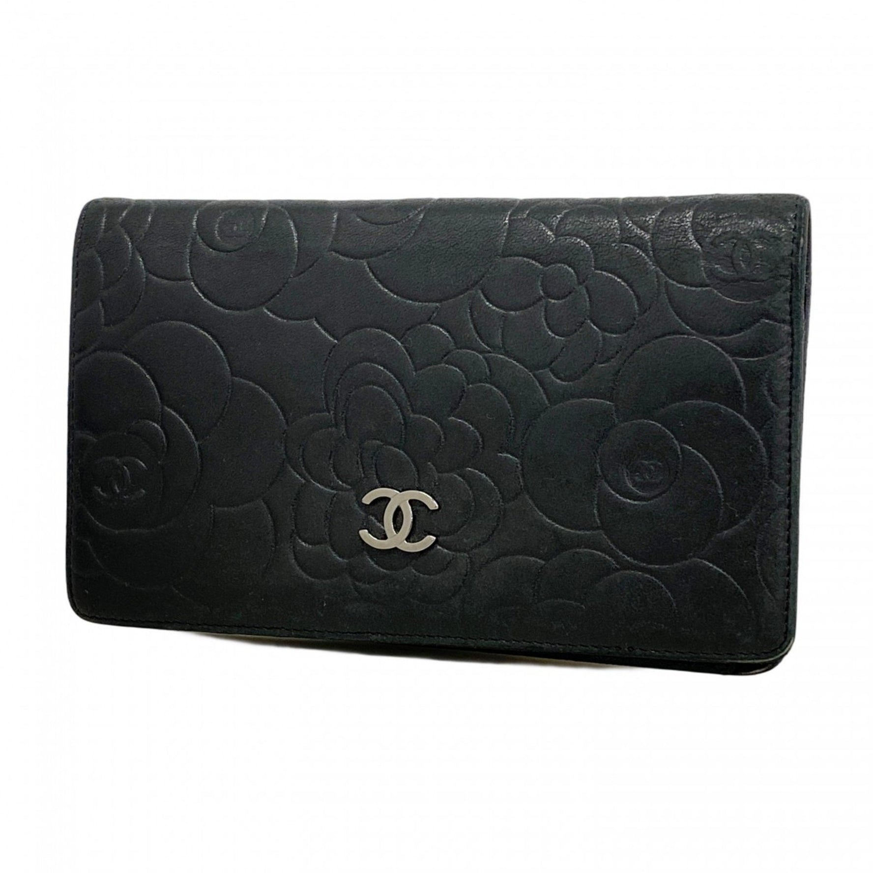 Chanel Camellia Lambskin Long Wallet