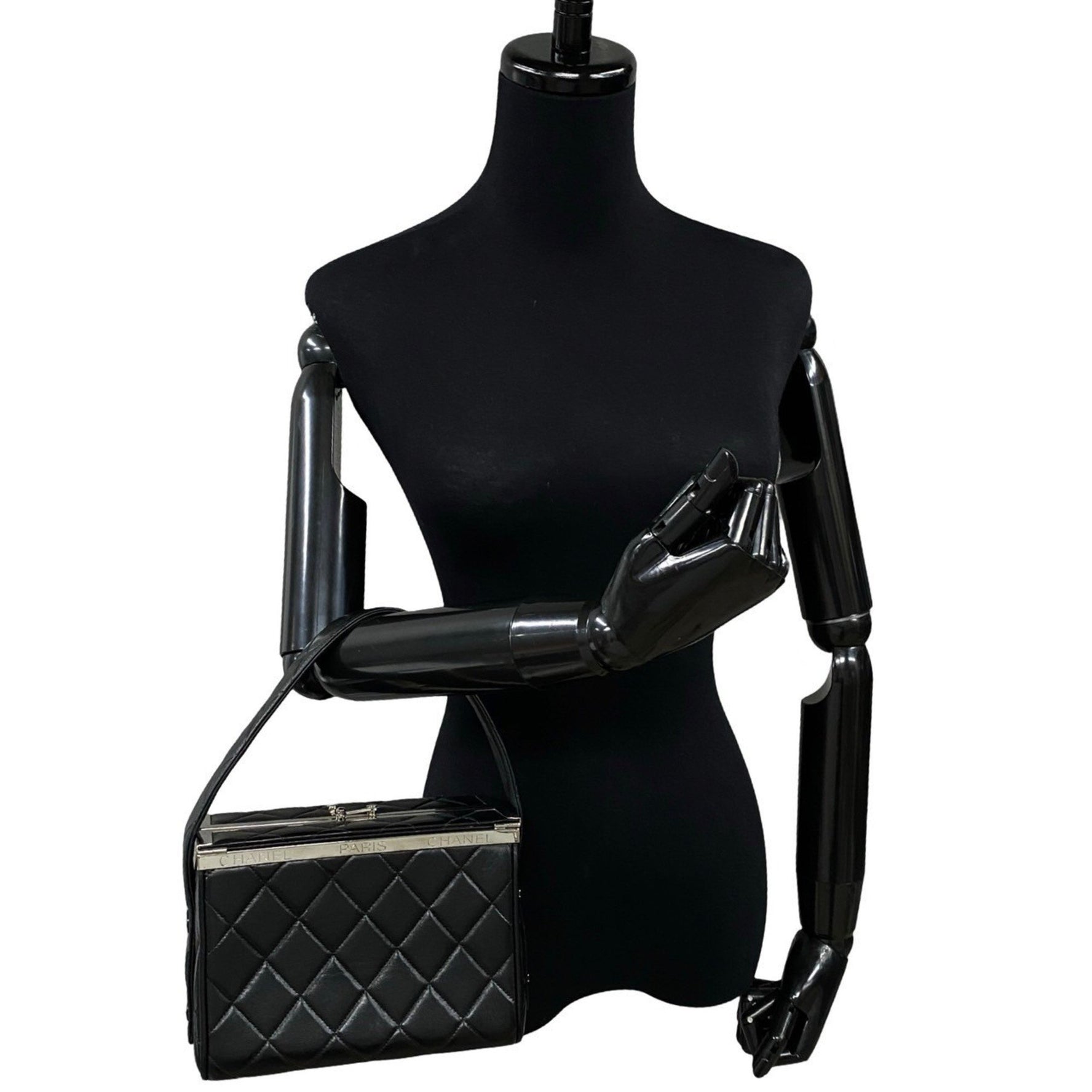 CHANEL Kannon Vanity Matelasse Leather Handbag Bag in