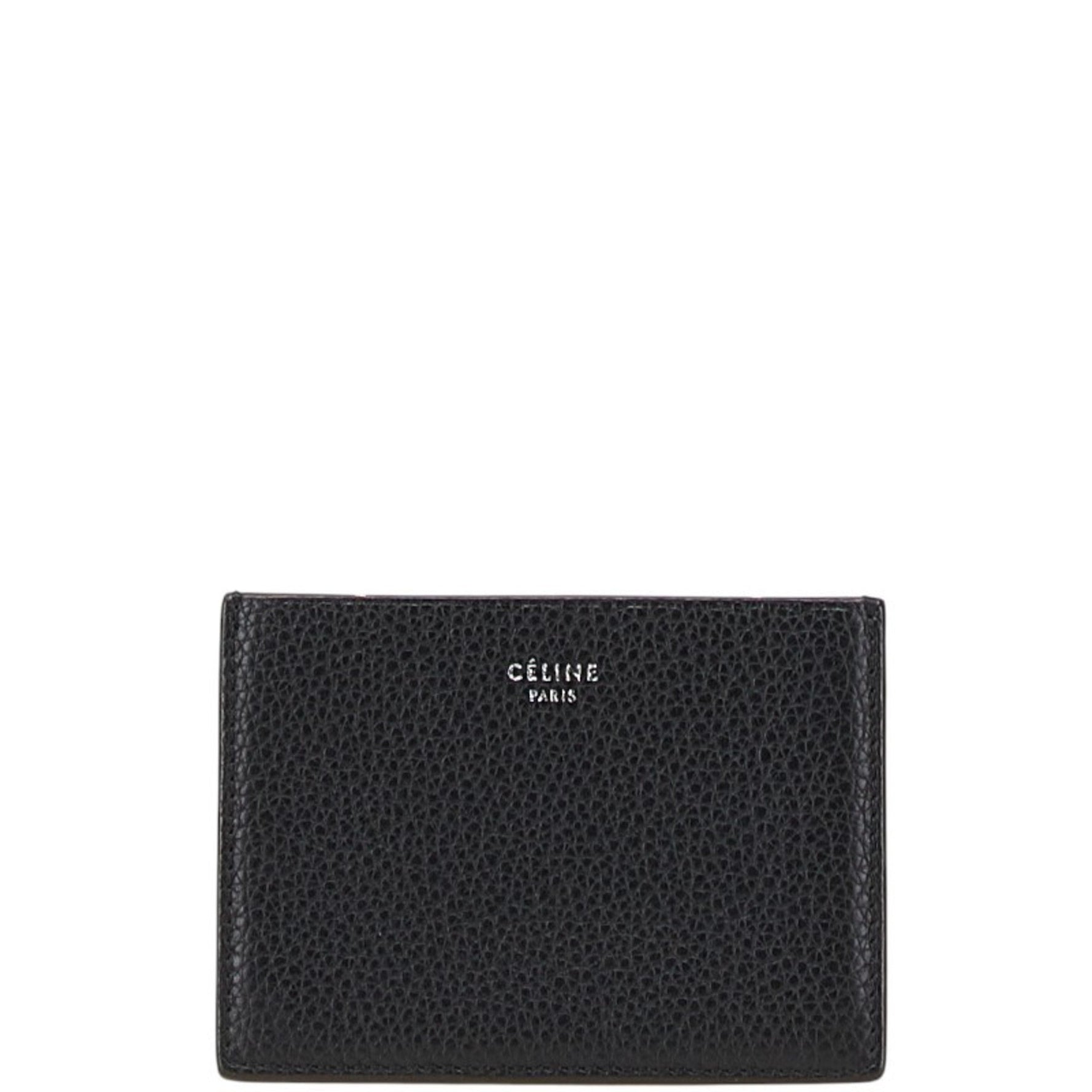 Celine logo card case in leather .