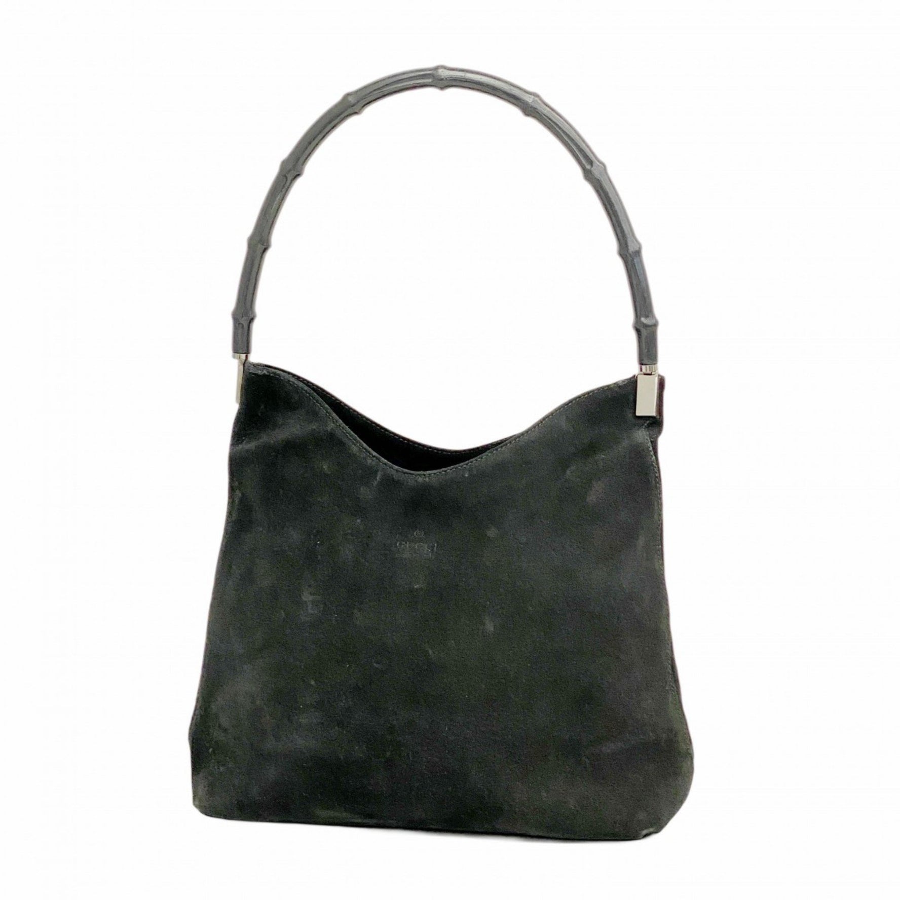 Gucci Bamboo Shoulder Bag 001 3244 Suede Black Women's