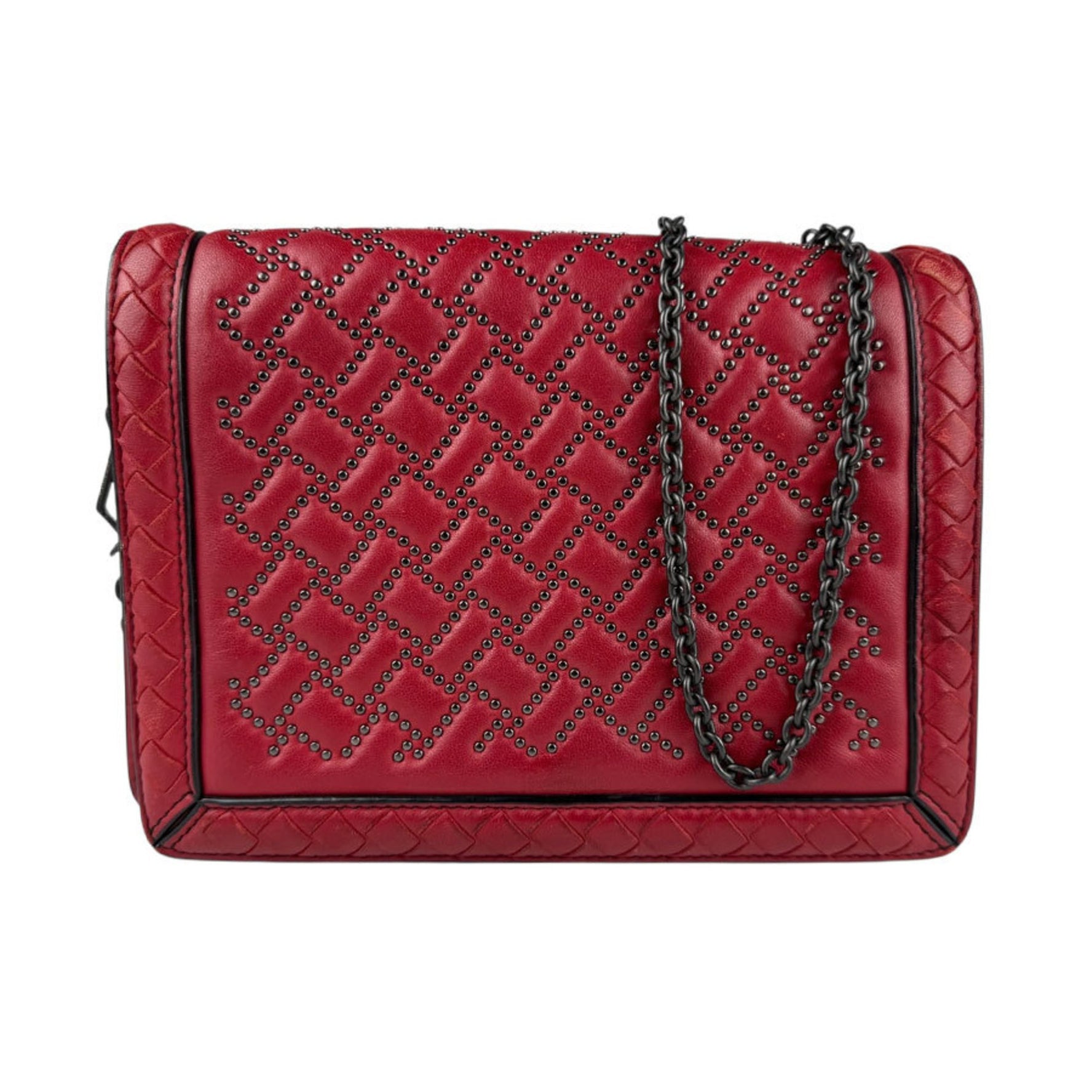 BOTTEGA VENETA Shoulder Bag Leather Red
