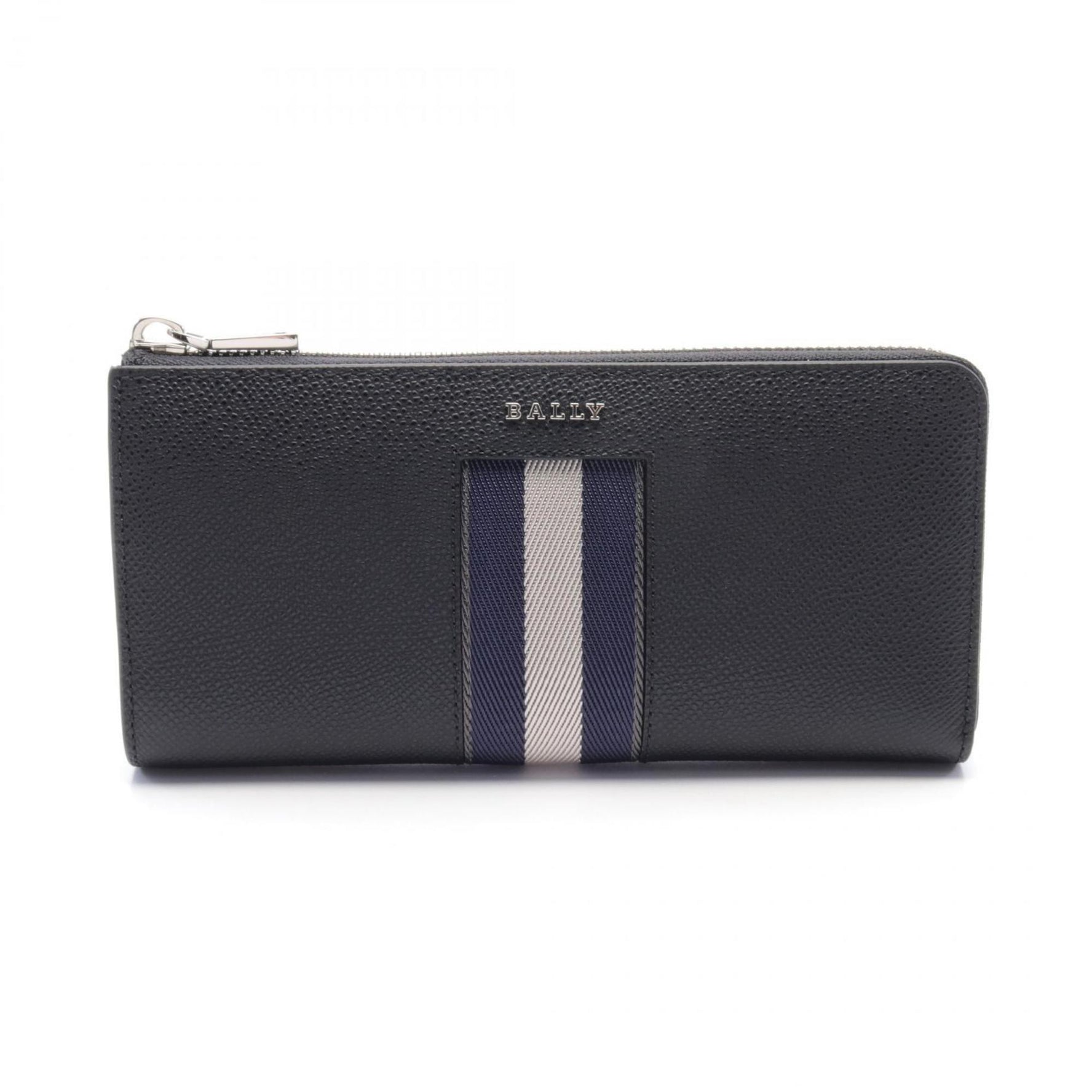 Bally Blythen L-shaped long wallet, leather, men's, black, navy, white, 6309718U901P