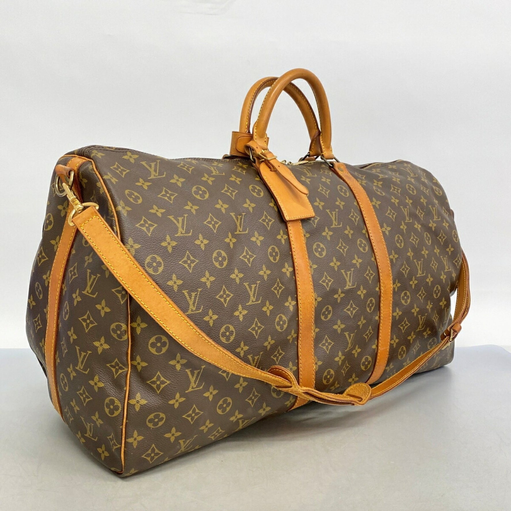 Louis Vuitton Monogram Keepall Bandouliere 60 Boston Bag M41412 Brown Men's Women's P1154942