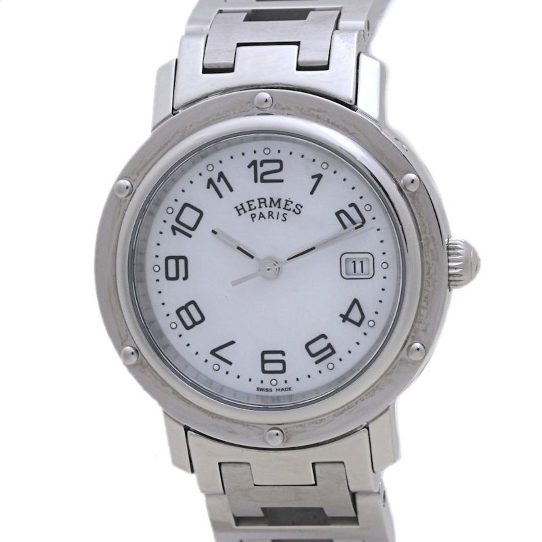 HERMES Clipper Nacle Watch with New Buckle, CL6.410.212 3831, Boys' Stainless Steel,