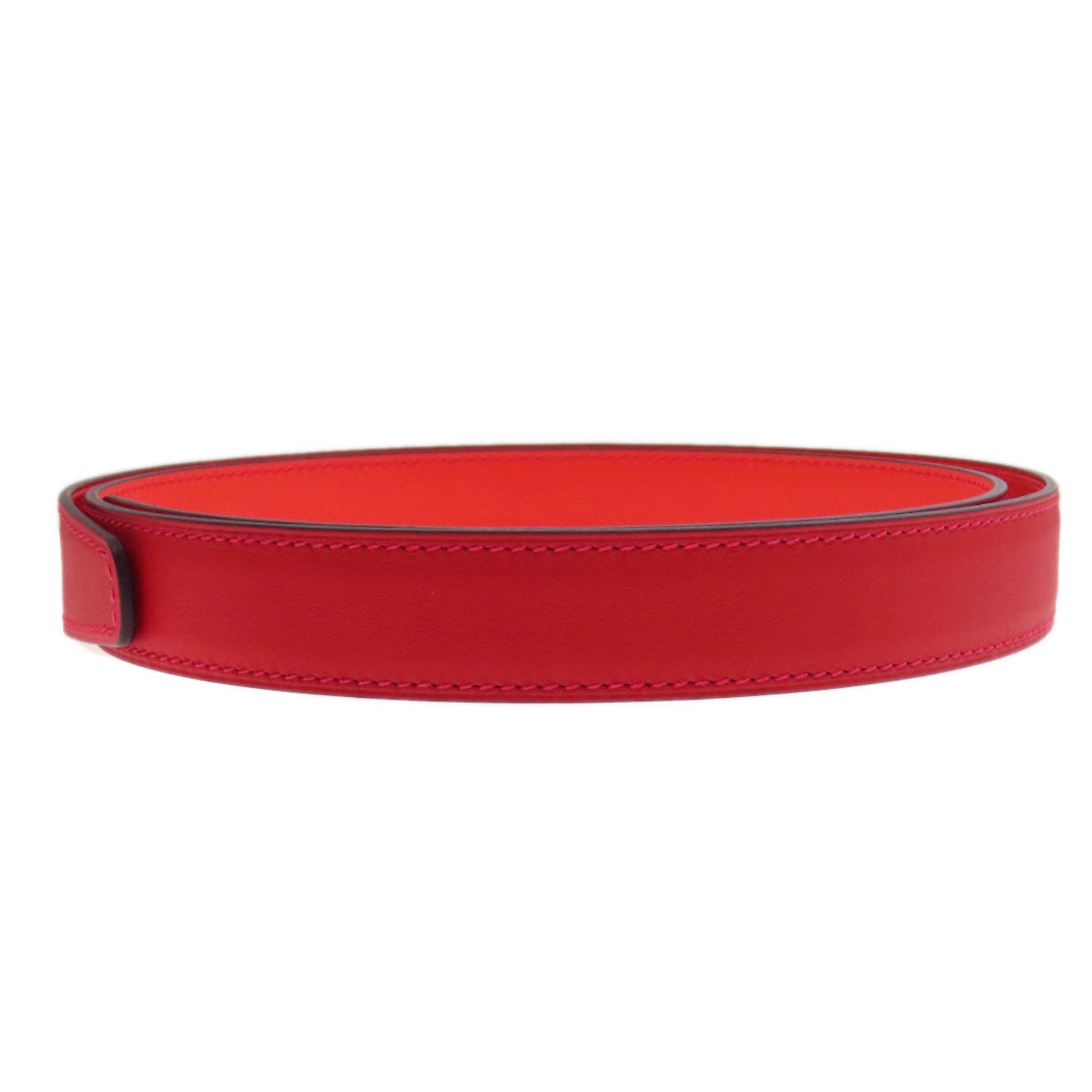 Hermes Rival Vermilion Rose Silver Hardware Belt Swift Epson Men's HERMES