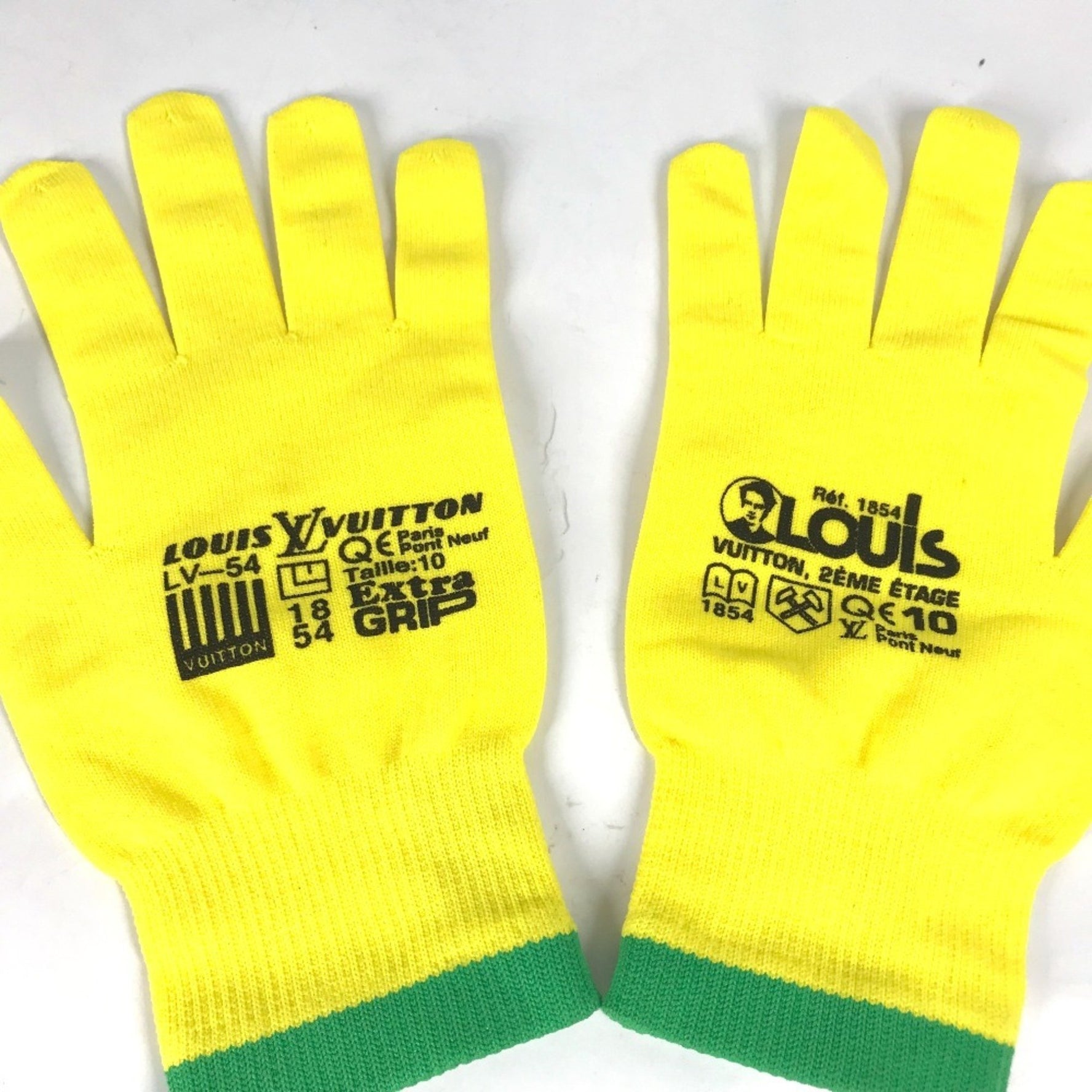 LOUIS VUITTON MP2370 Gon RGB Gloves, Men's, Nylon/Polyurethane, Yellow