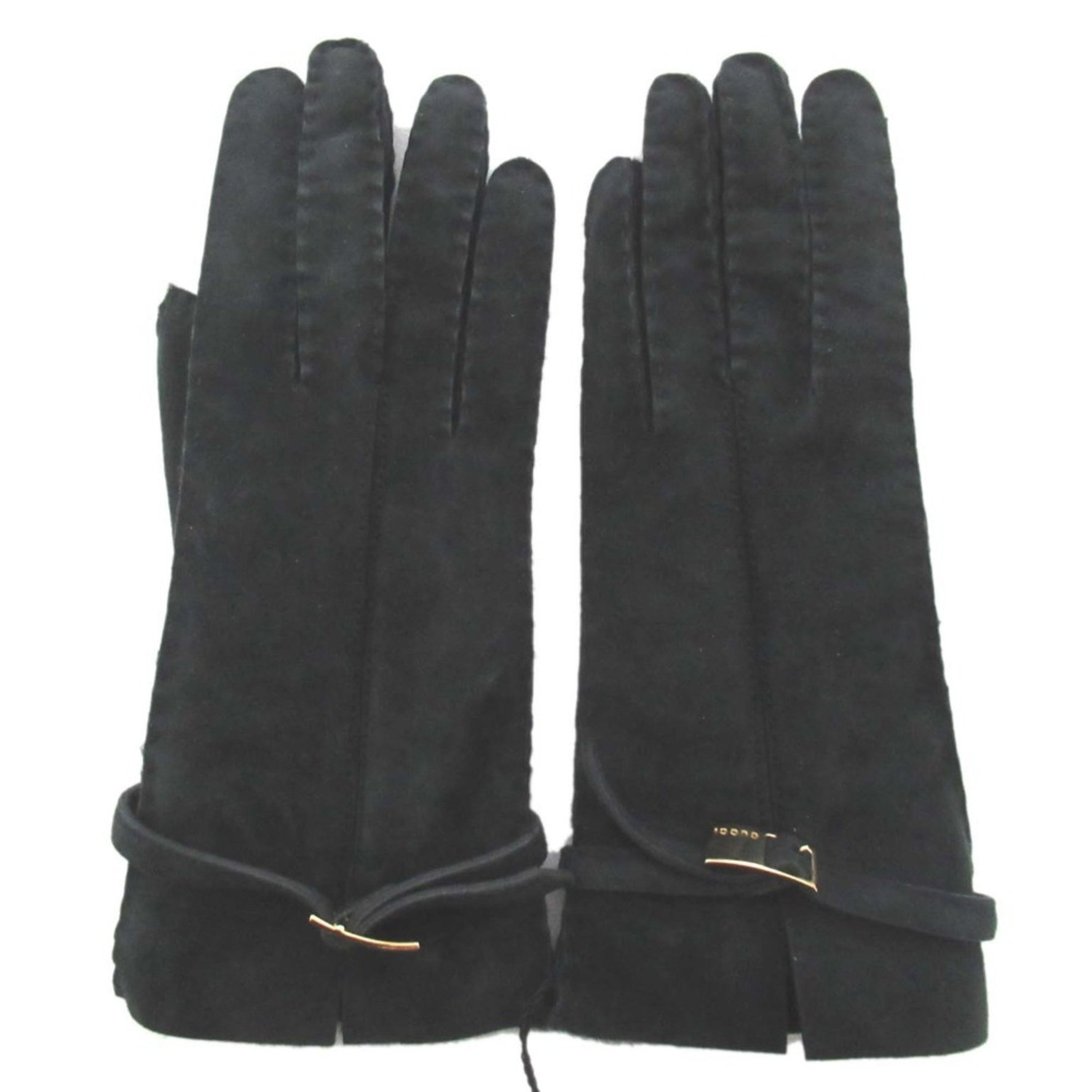 GUCCI Tom Ford period Mouton Gloves 6 1 2 x Gold hardware