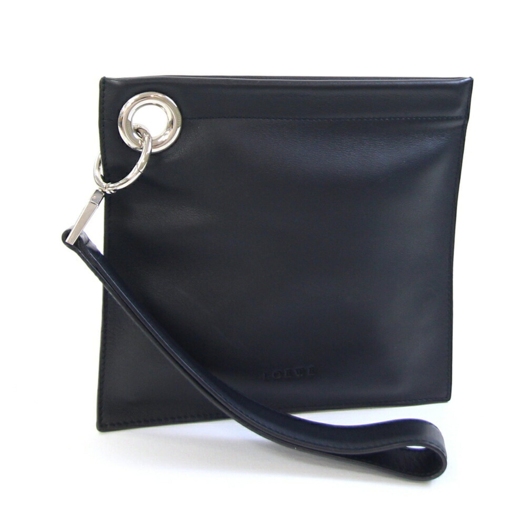 LOEWE Pouch Leather Clutch Bag Flat Old Classic Retro