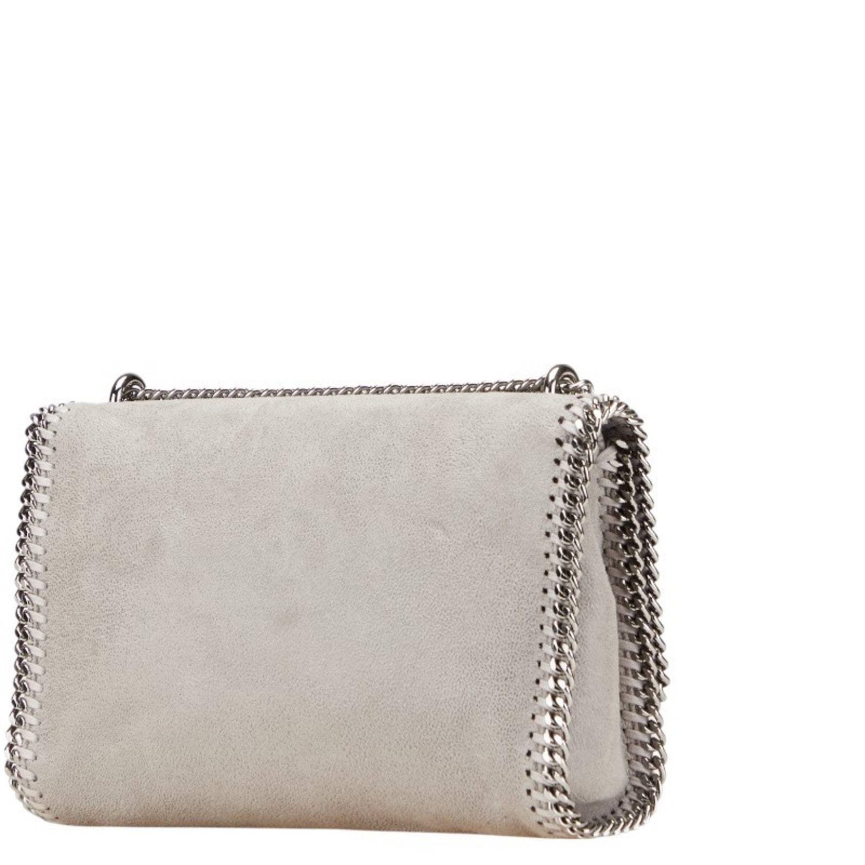 Stella McCartney Falabella Chain Shoulder Bag in Gray and Beige Polyester