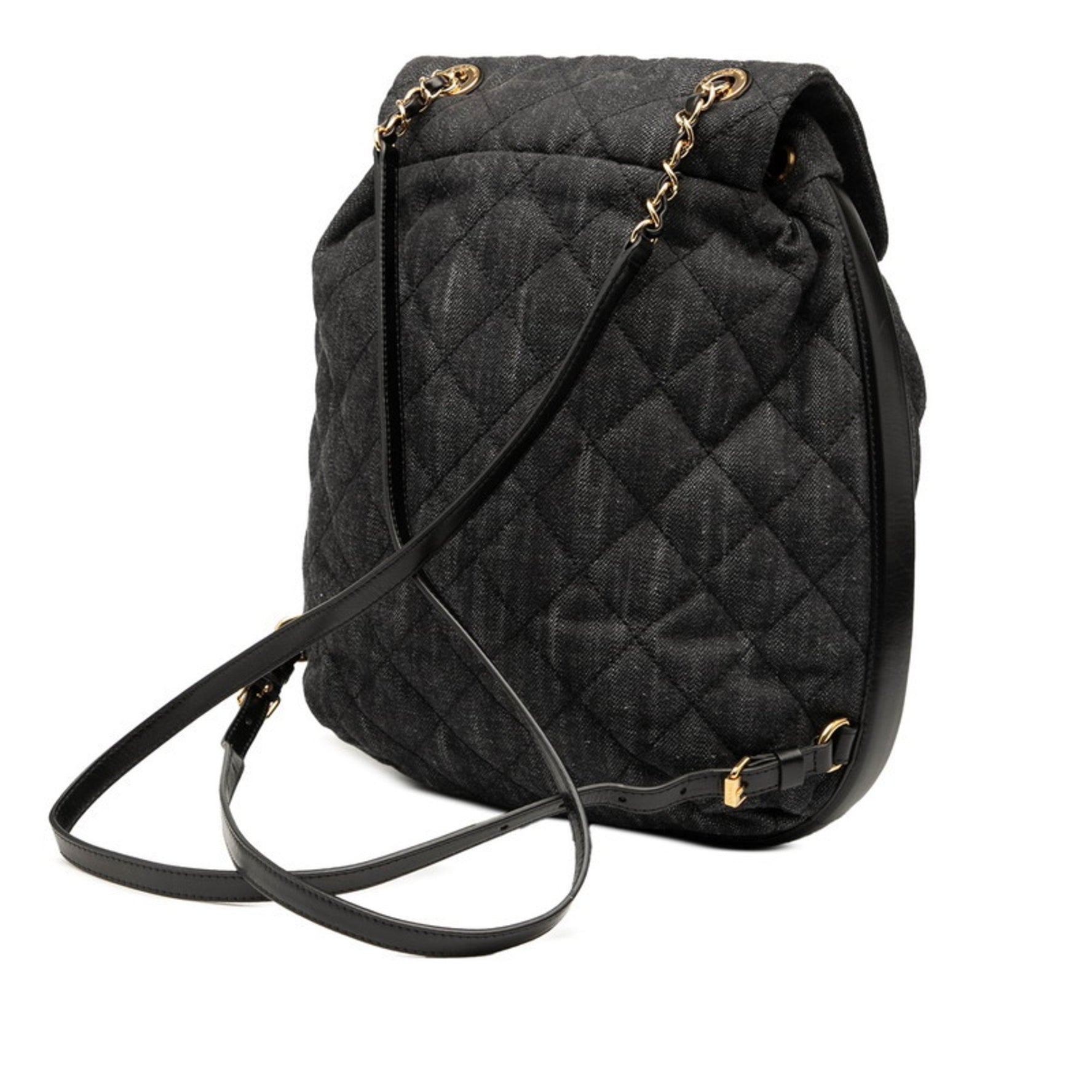 CHANEL Coco Mark Matelasse Backpack Denim Leather