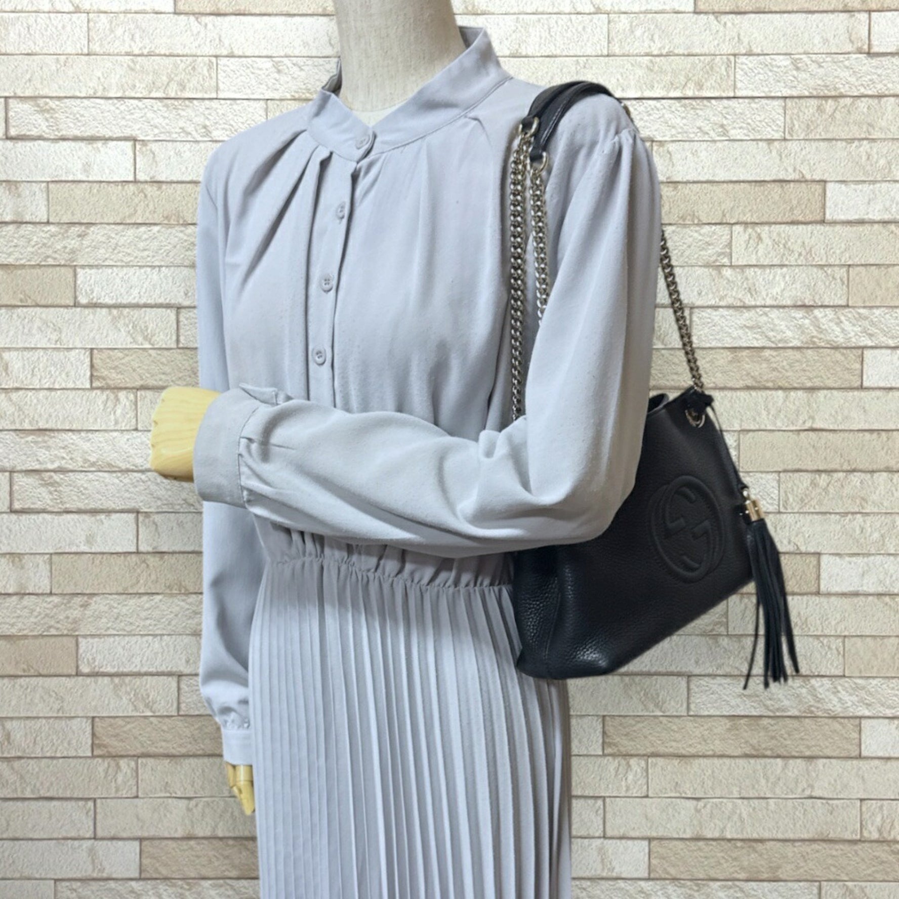 Gucci Soho Shoulder Bag, Leather, with Tassel