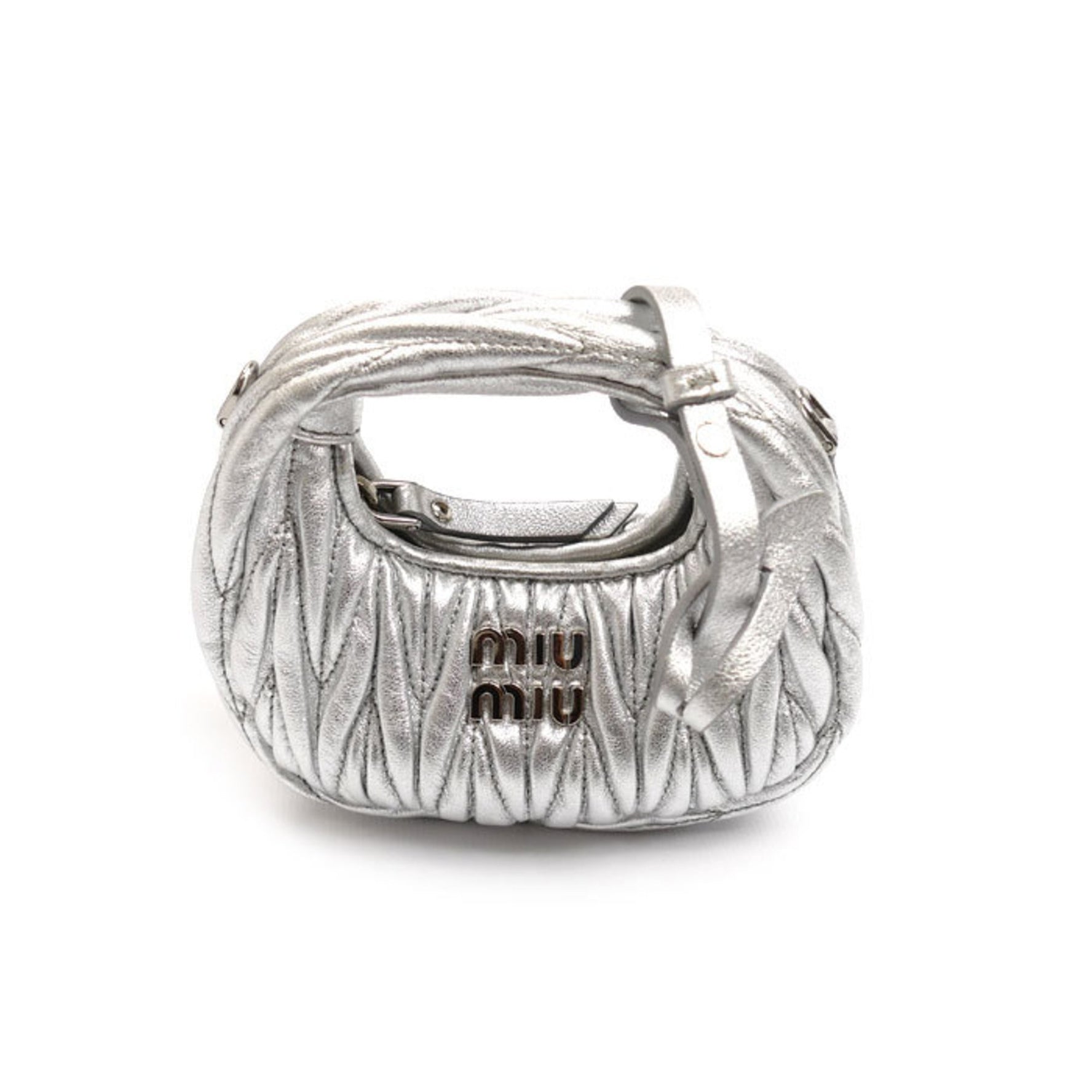 Miu Miu MIUMIU Miu Wonder Matelasse Leather Hobo Bag Pouch Shoulder Charm
