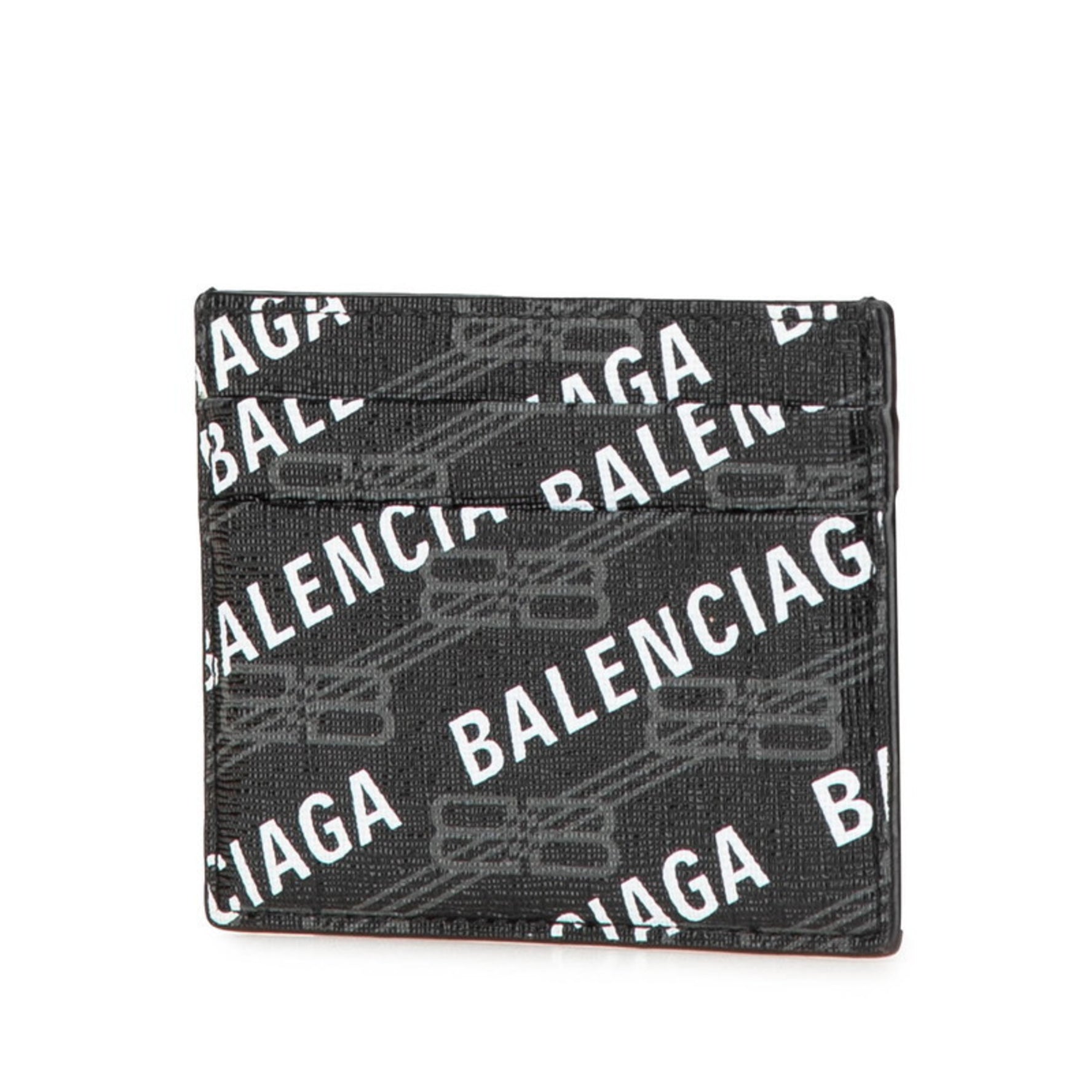 Balenciaga Logo Card Case/Pass Case Black/White PVC Men's BALENCIAGA