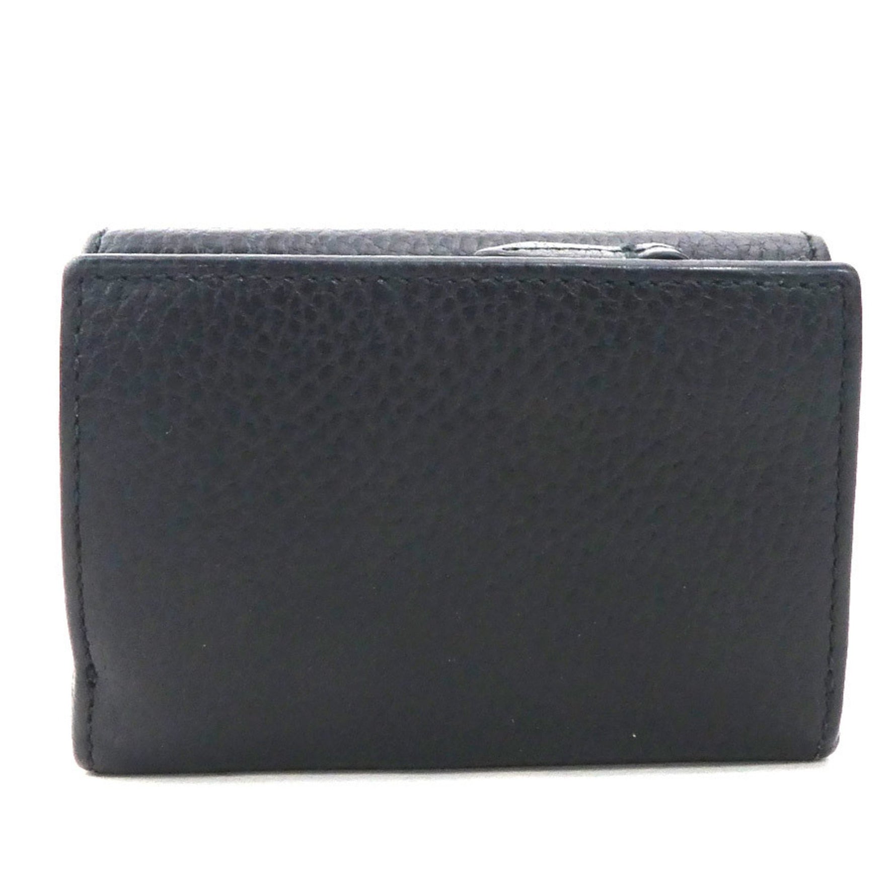 GUCCI Tri-fold wallet Leather Black Men's Women's t19664a