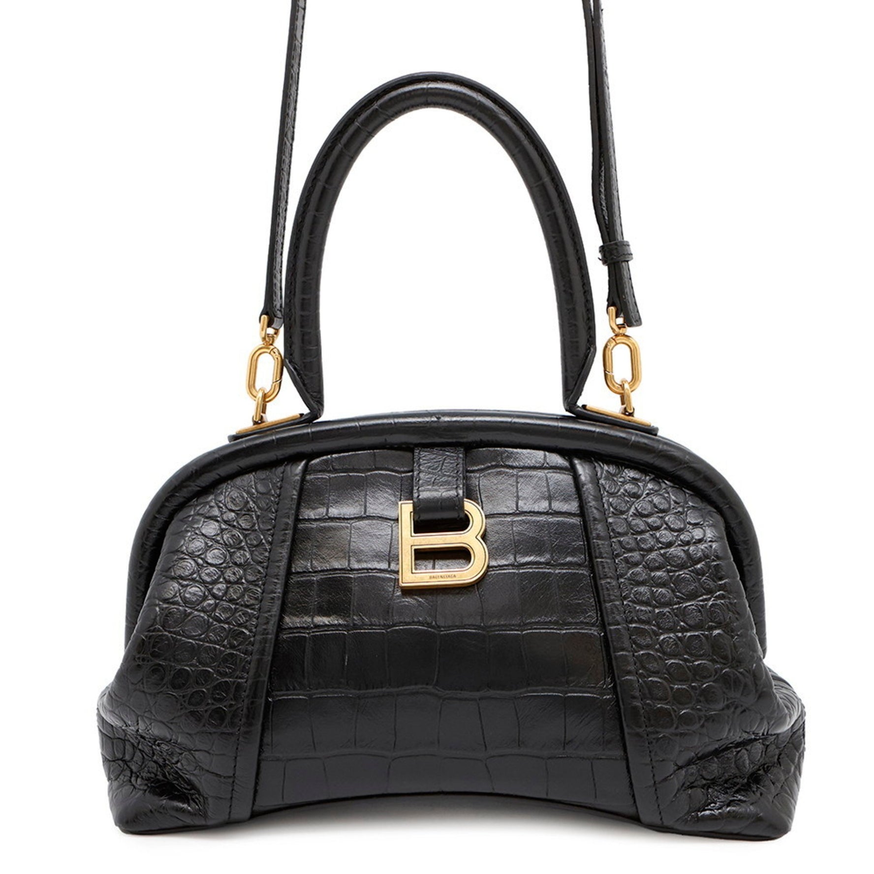 Balenciaga Handbag Frame Bag Embossed Leather BALENCIAGA 2way Shoulder Black