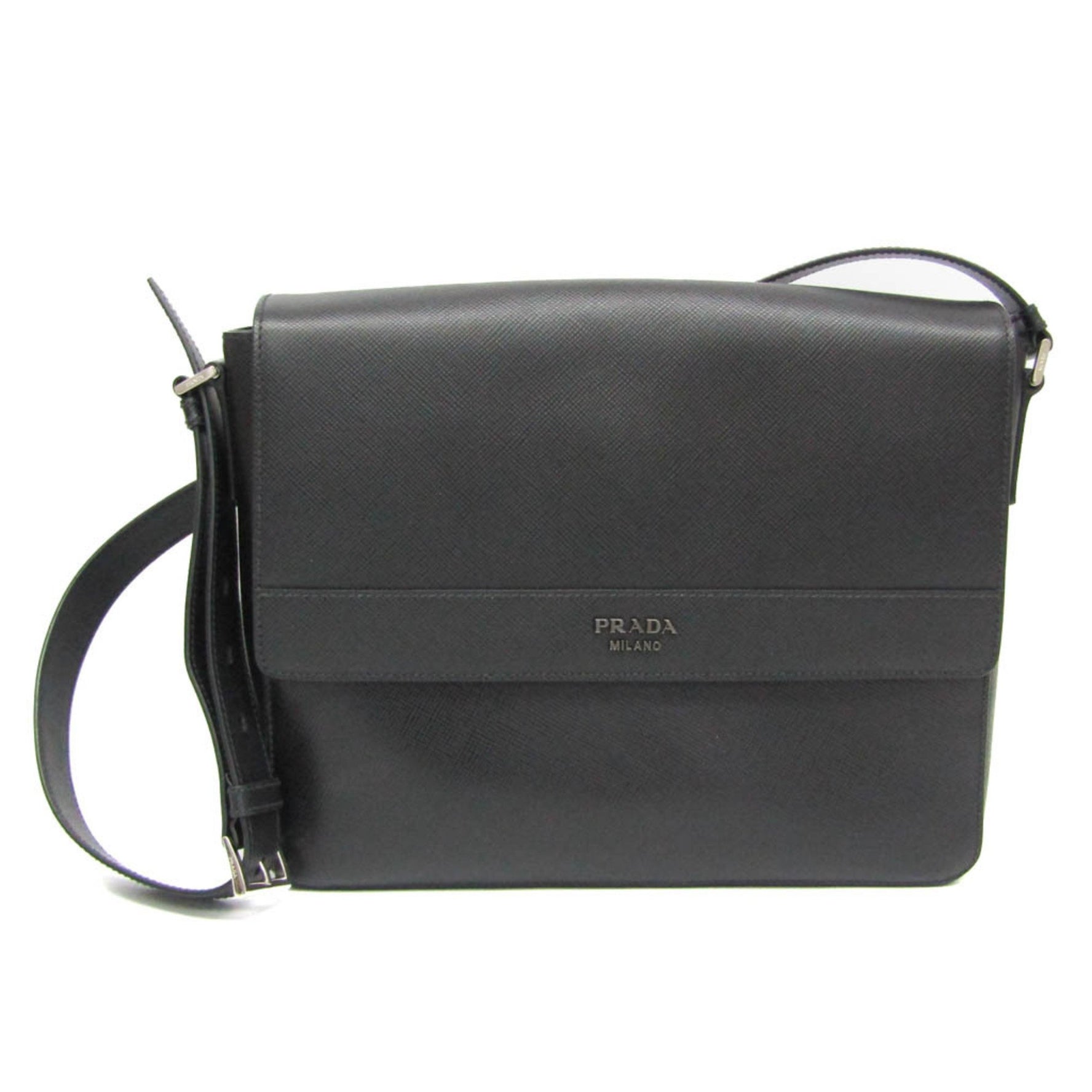 Prada Saffiano 2VD010 Men's Saffiano Cuir Messenger Bag,Shoulder Bag Nero