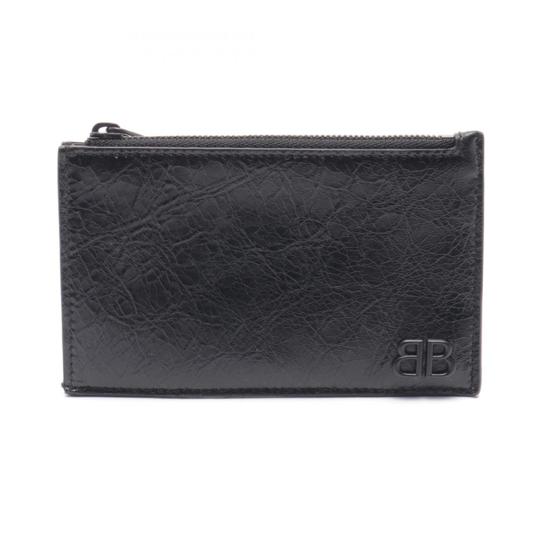 BALENCIAGA MONACO Long Coin & Card Holder Wallet/Coin Case Wallet Leather Men's Black 7665752AAS81000