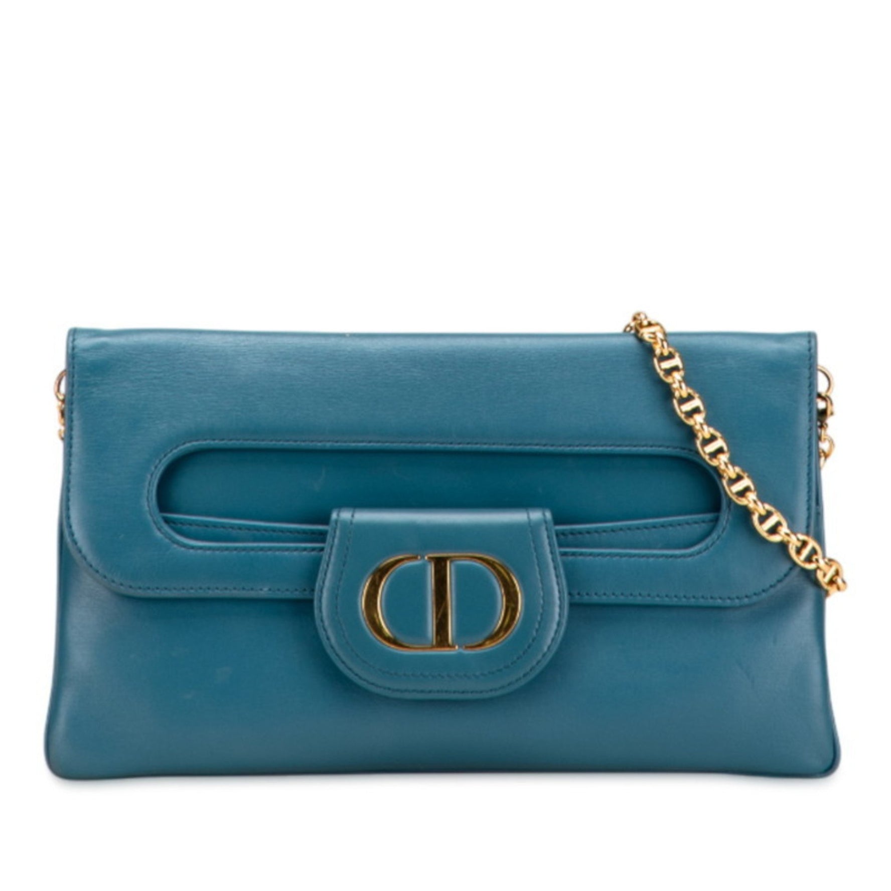 Christian Dior Dior Double Chain Shoulder Bag in Smooth Calfskin