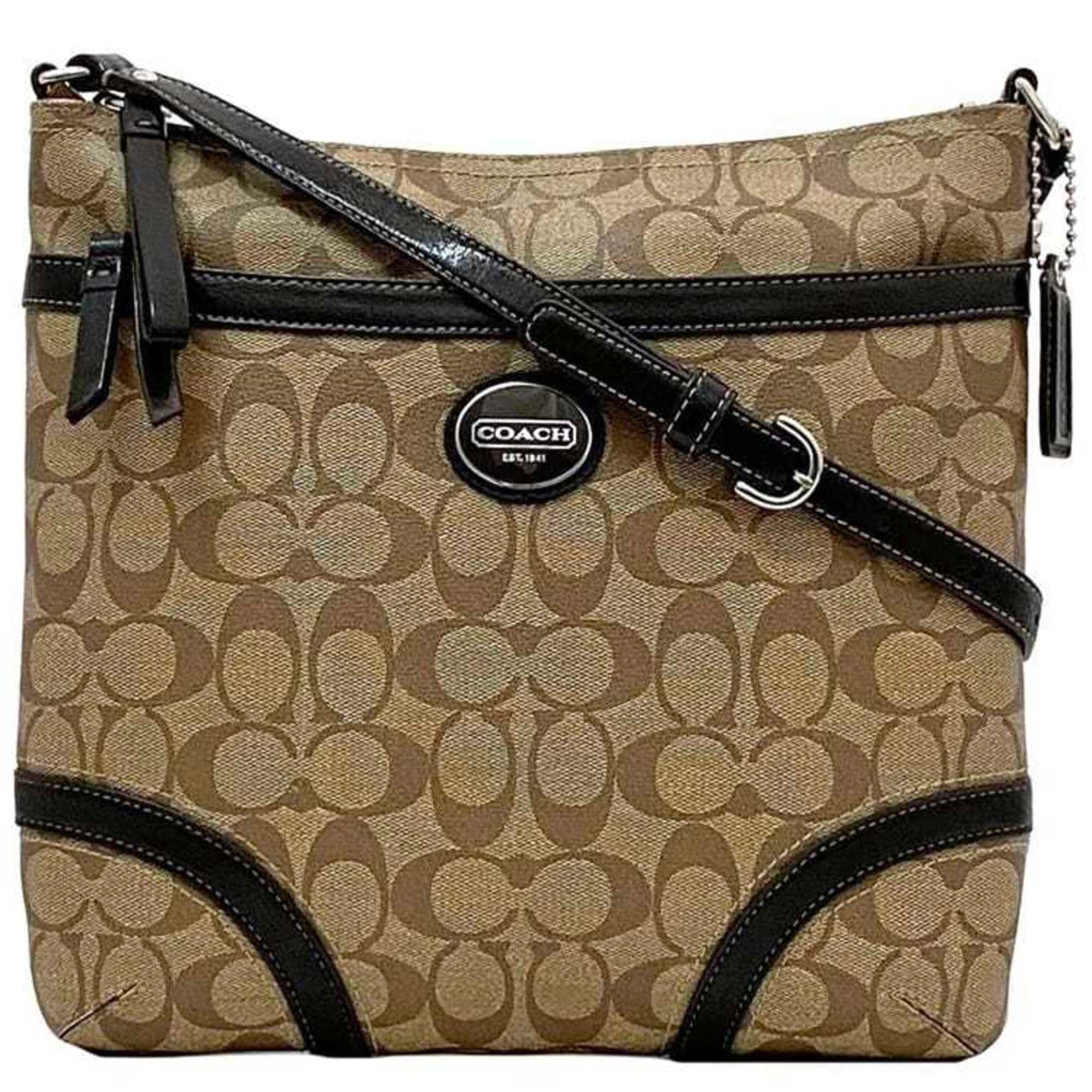 Coach Shoulder Bag ec-22534 Beige Brown Signature F18926 PVC Leather COACH Crossbody Women's