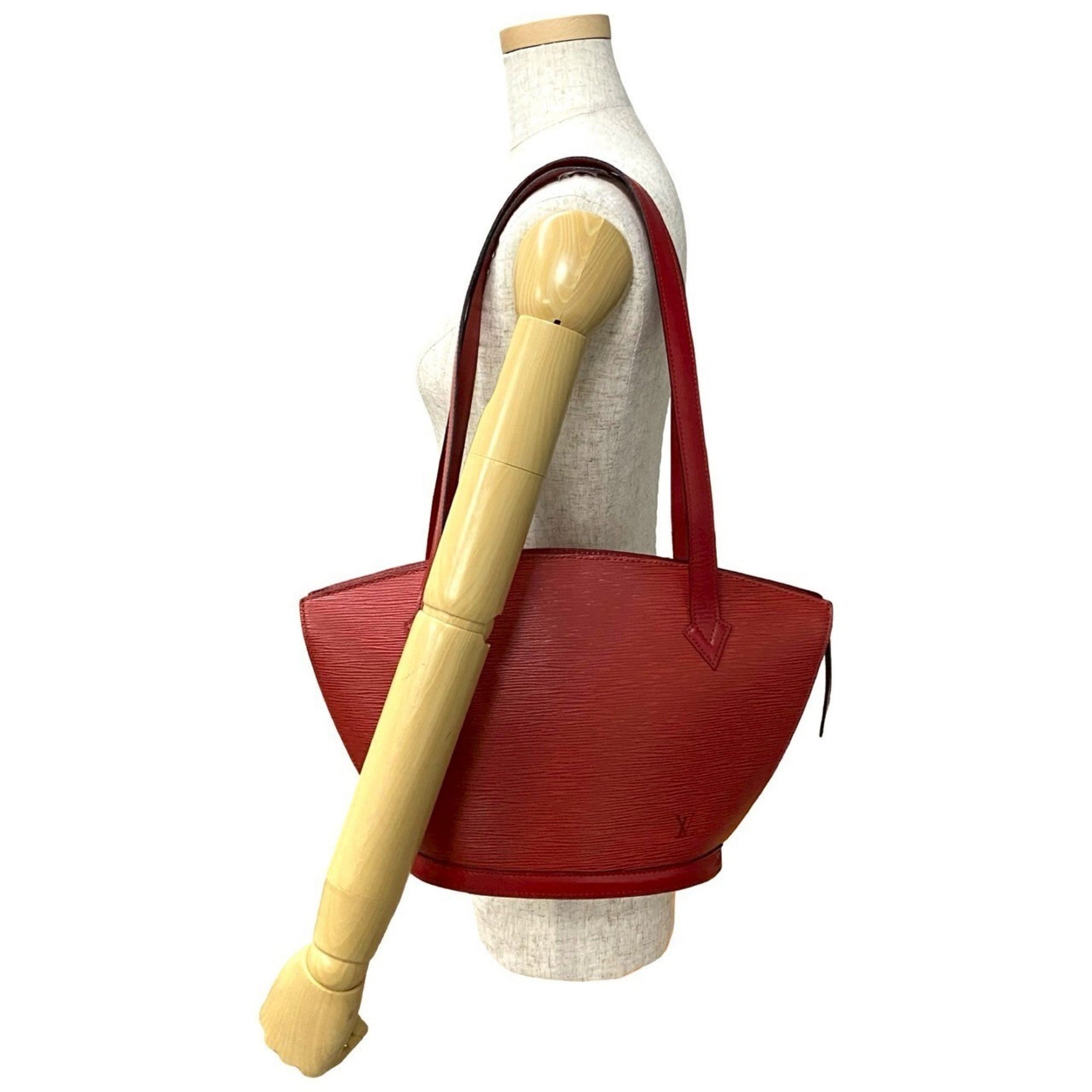 Louis Vuitton Saint-Jacques Shopping Epi Leather Tote Bag, Semi-Shoulder Castilian Red, 74-10